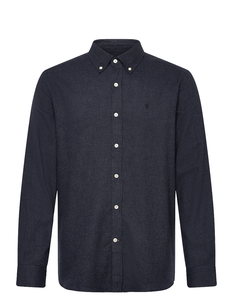 Morris - Flannel Donegal Shirt-Slim Fit - flanell-hemden - navy - 1