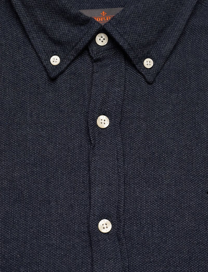 Morris - Flannel Donegal Shirt-Slim Fit - flannel-skjorter - navy - 5