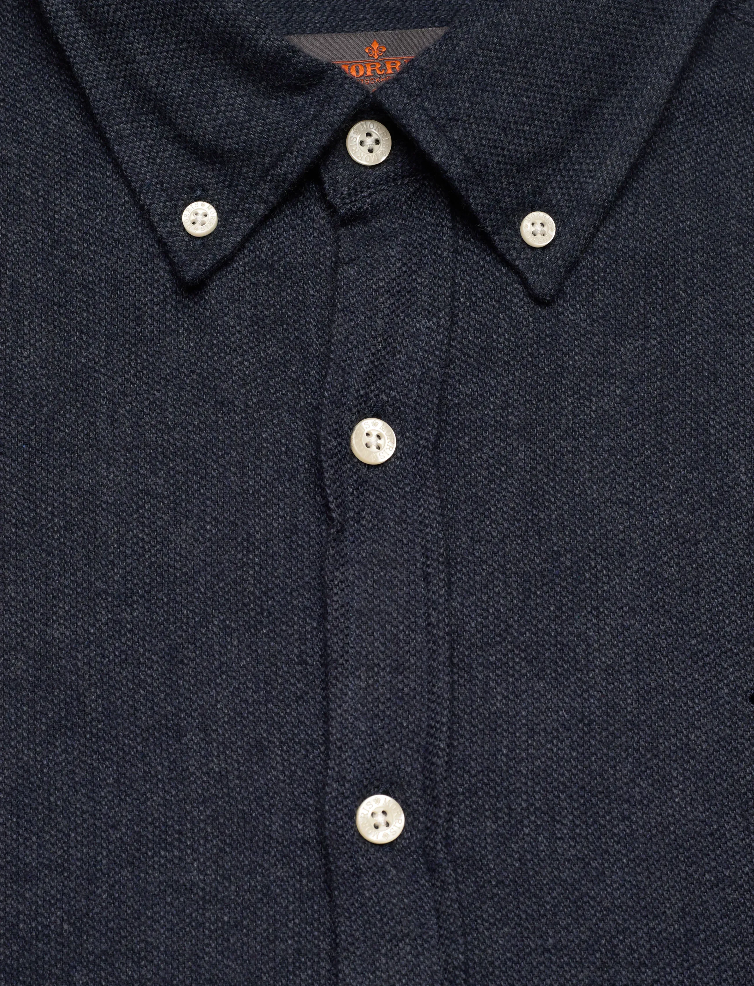 Morris - Flannel Donegal Shirt-Slim Fit - flanellskjortor - navy - 5