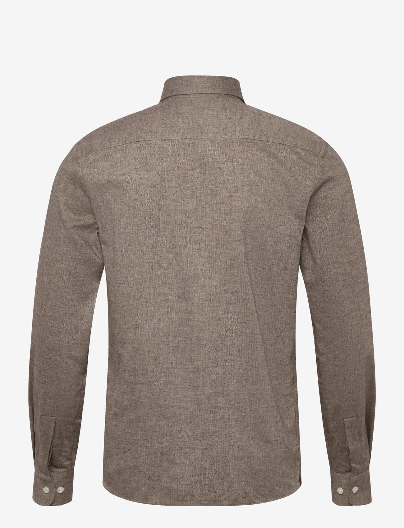 Morris - Flannel Herringbone Shirt-Slim Fit - flanellsärgid - brown - 1