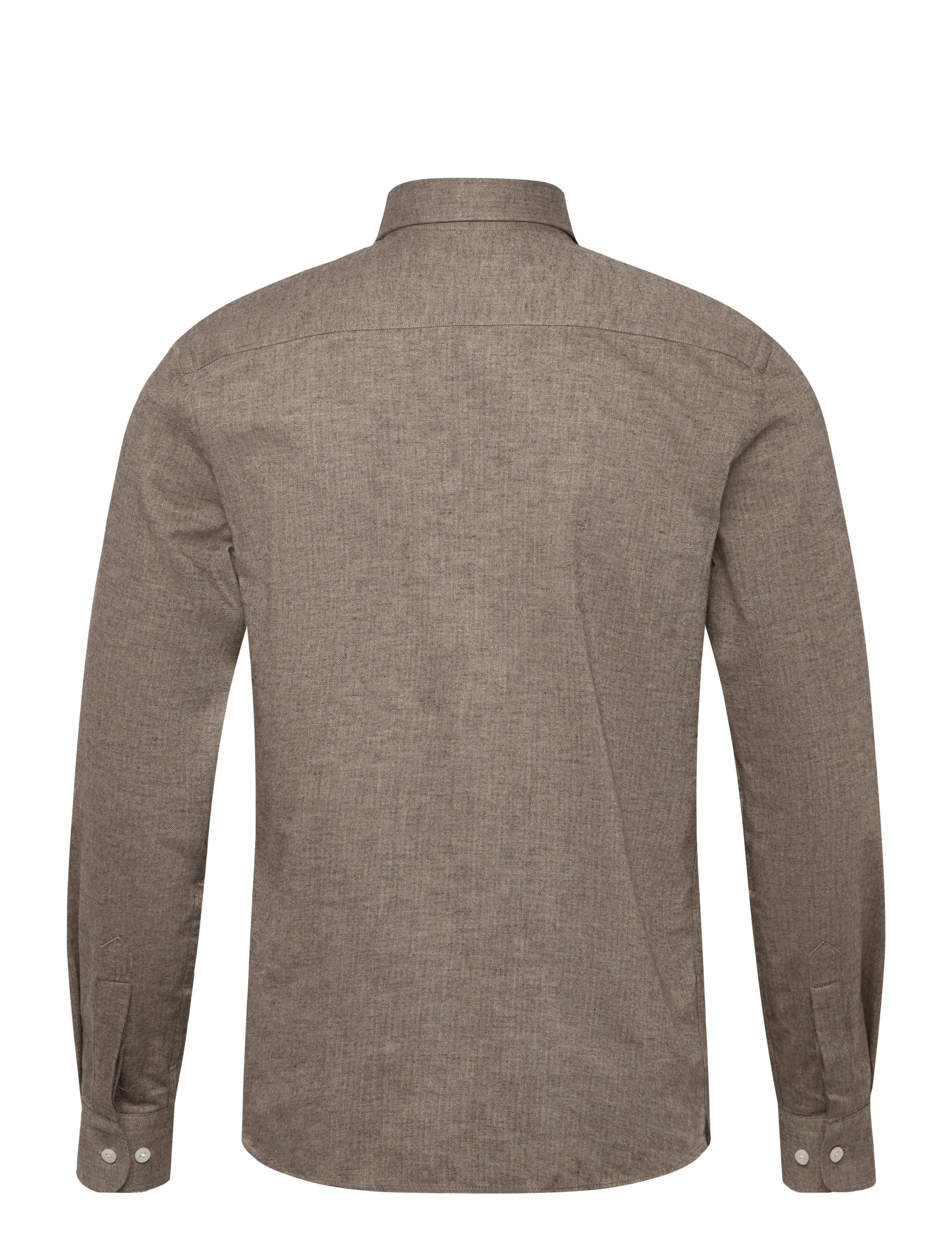 Morris - Flannel Herringbone Shirt-Slim Fit - chemises en flanelle - brown - 1