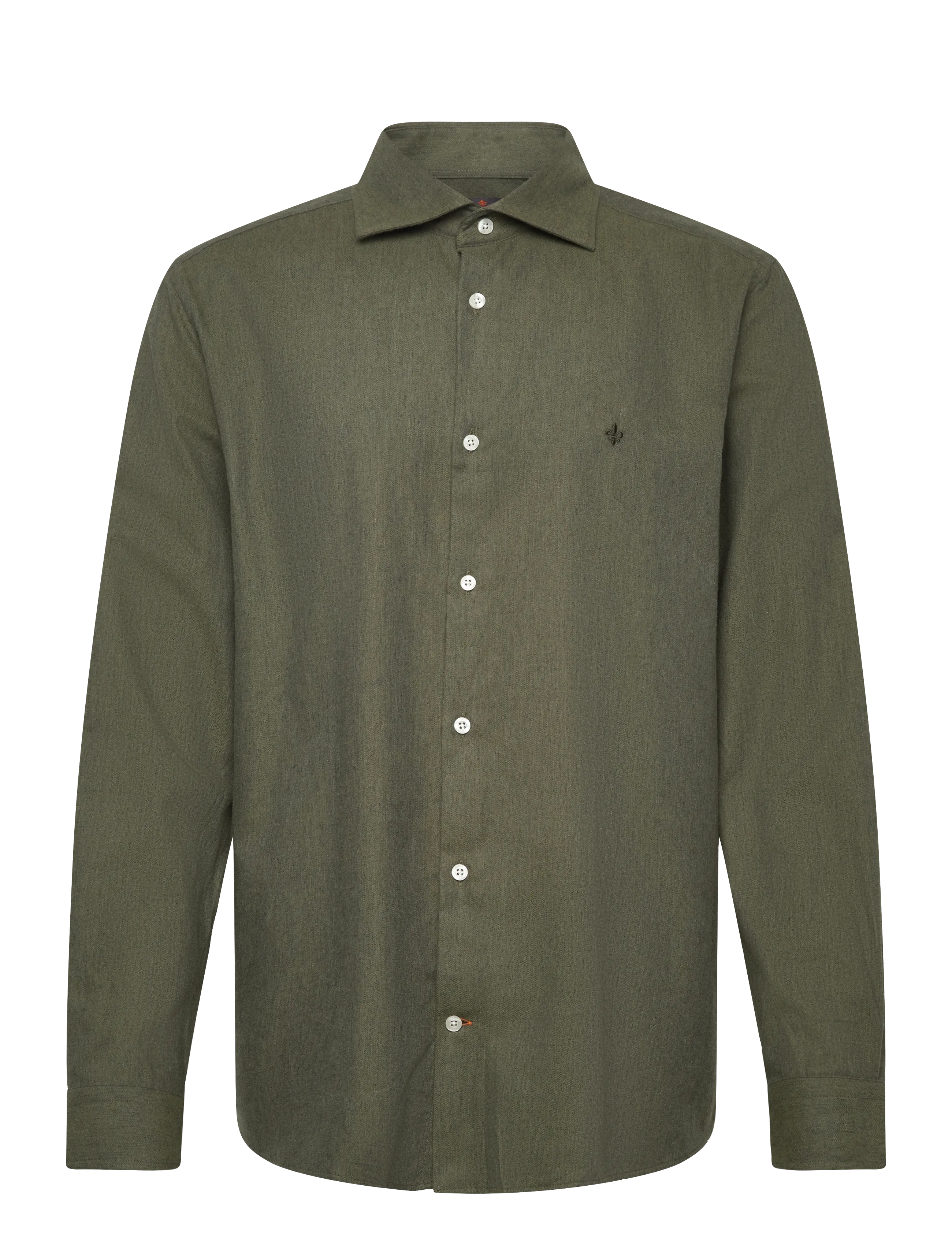 Morris Flannel Herringbone Shirt-Slim Fit - Kauluspaidat - OLIVE / khaki/green