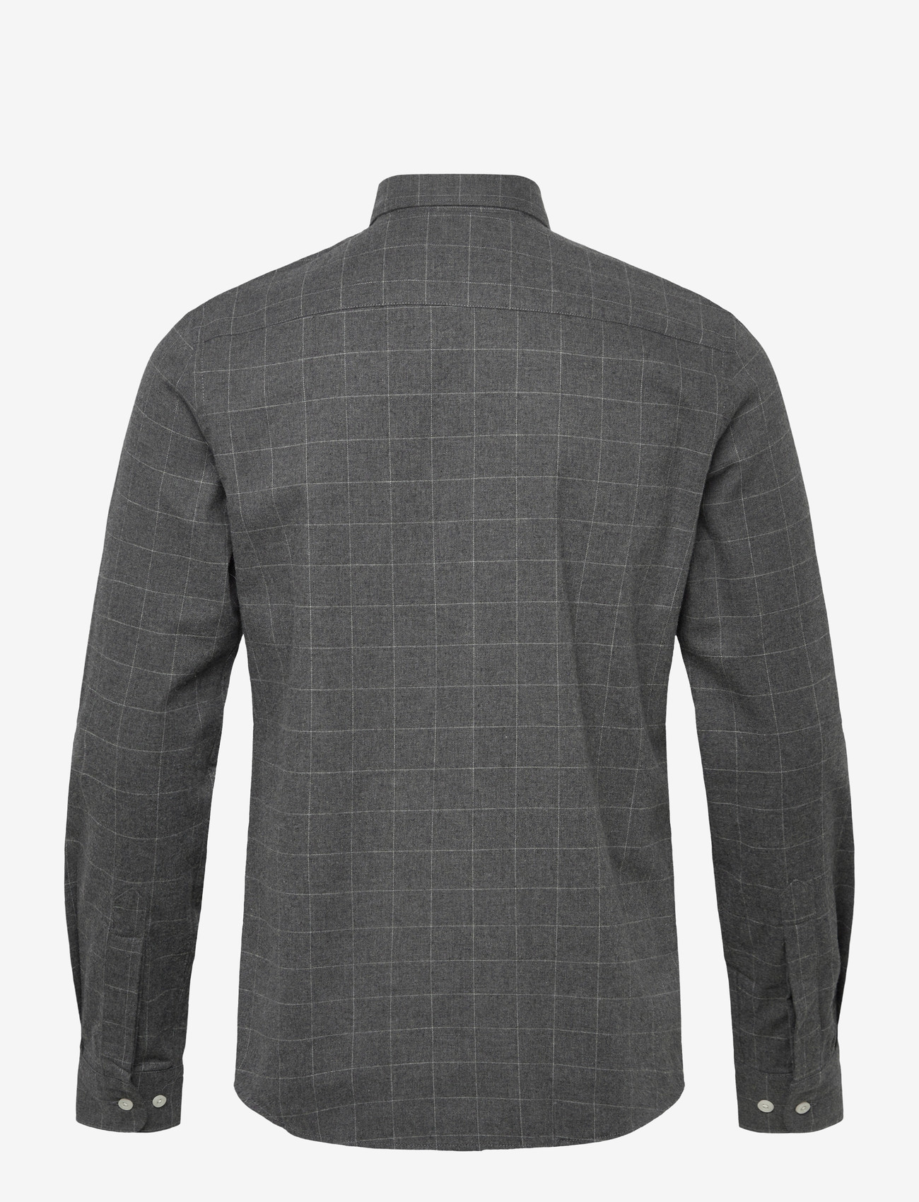 Morris - Flannel Overcheck Shirt-Slim Fit - flanellskjortor - grey - 2