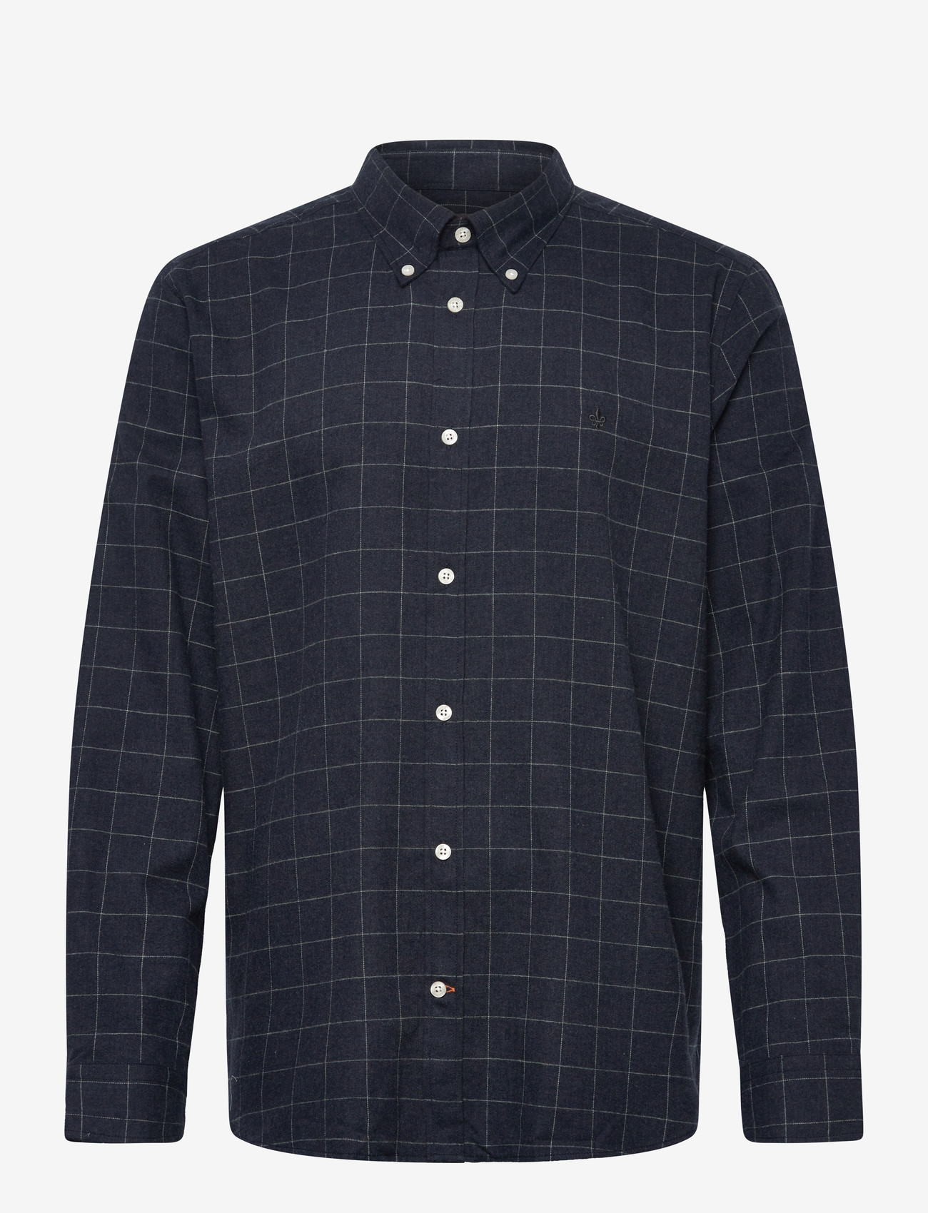 Morris - Flannel Overcheck Shirt-Slim Fit - flannel shirts - navy - 1