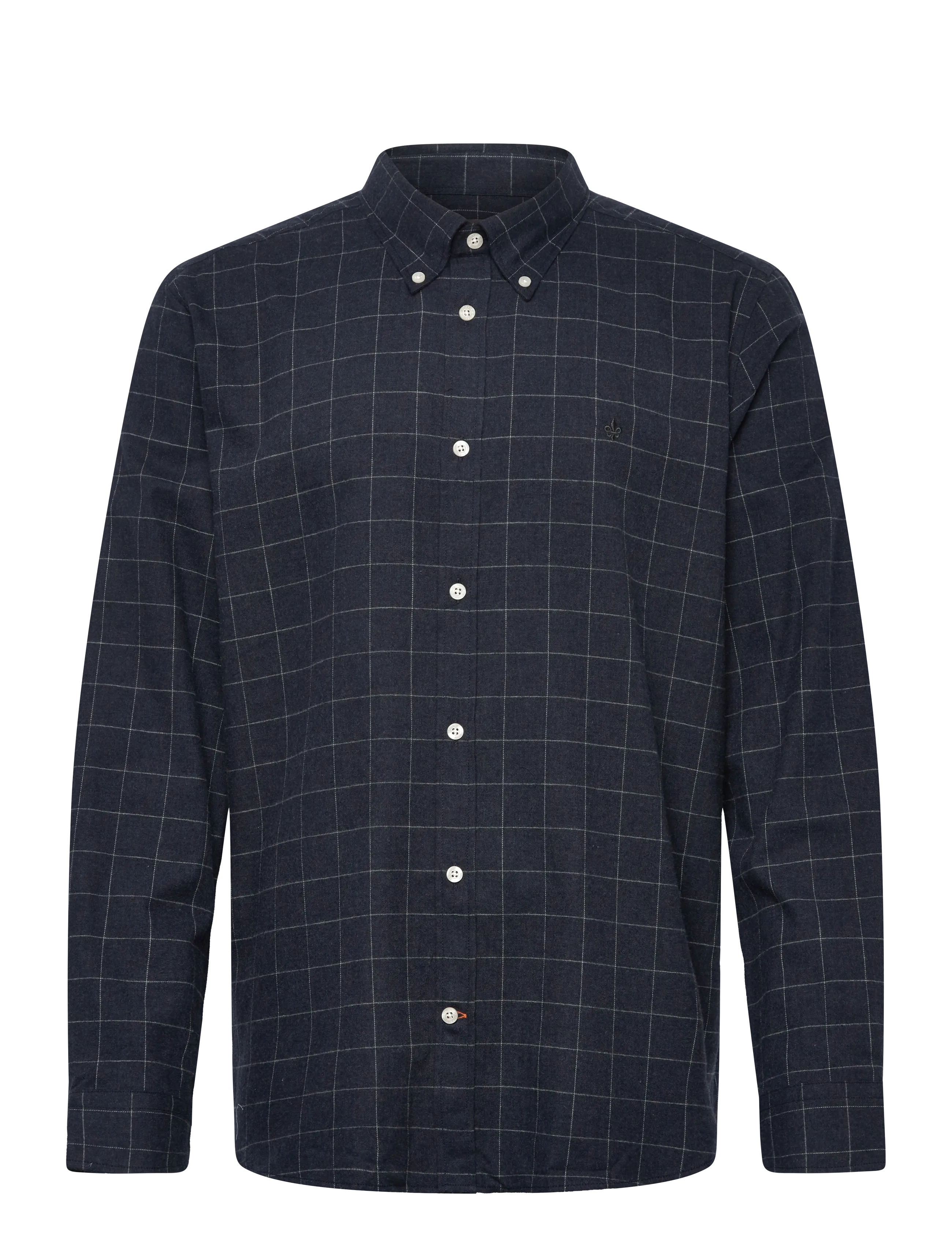 Morris Flannel Overcheck Shirt-Slim Fit - Avslappede skjorter - NAVY / navy