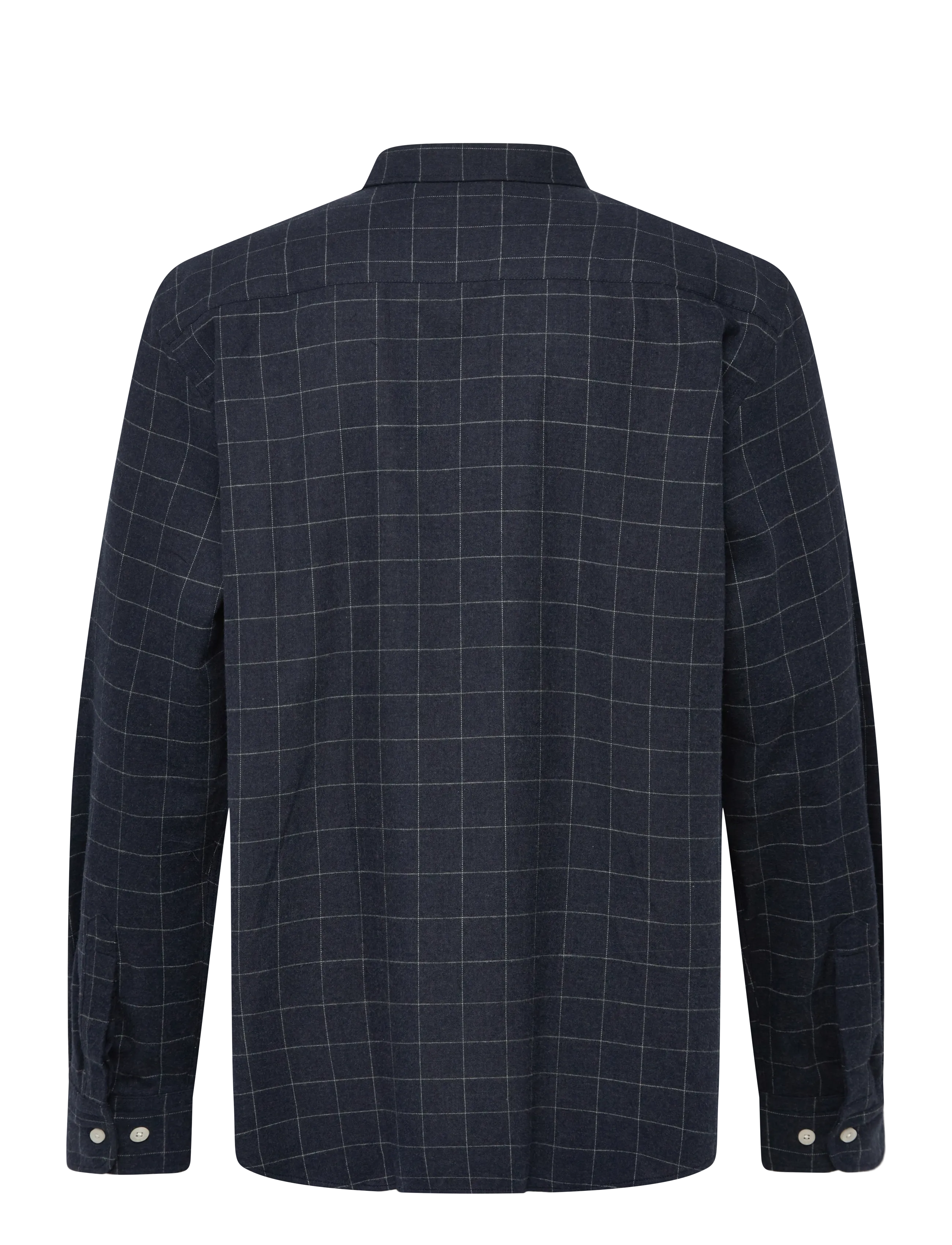 Morris - Flannel Overcheck Shirt-Slim Fit - chemises en flanelle - navy - 2