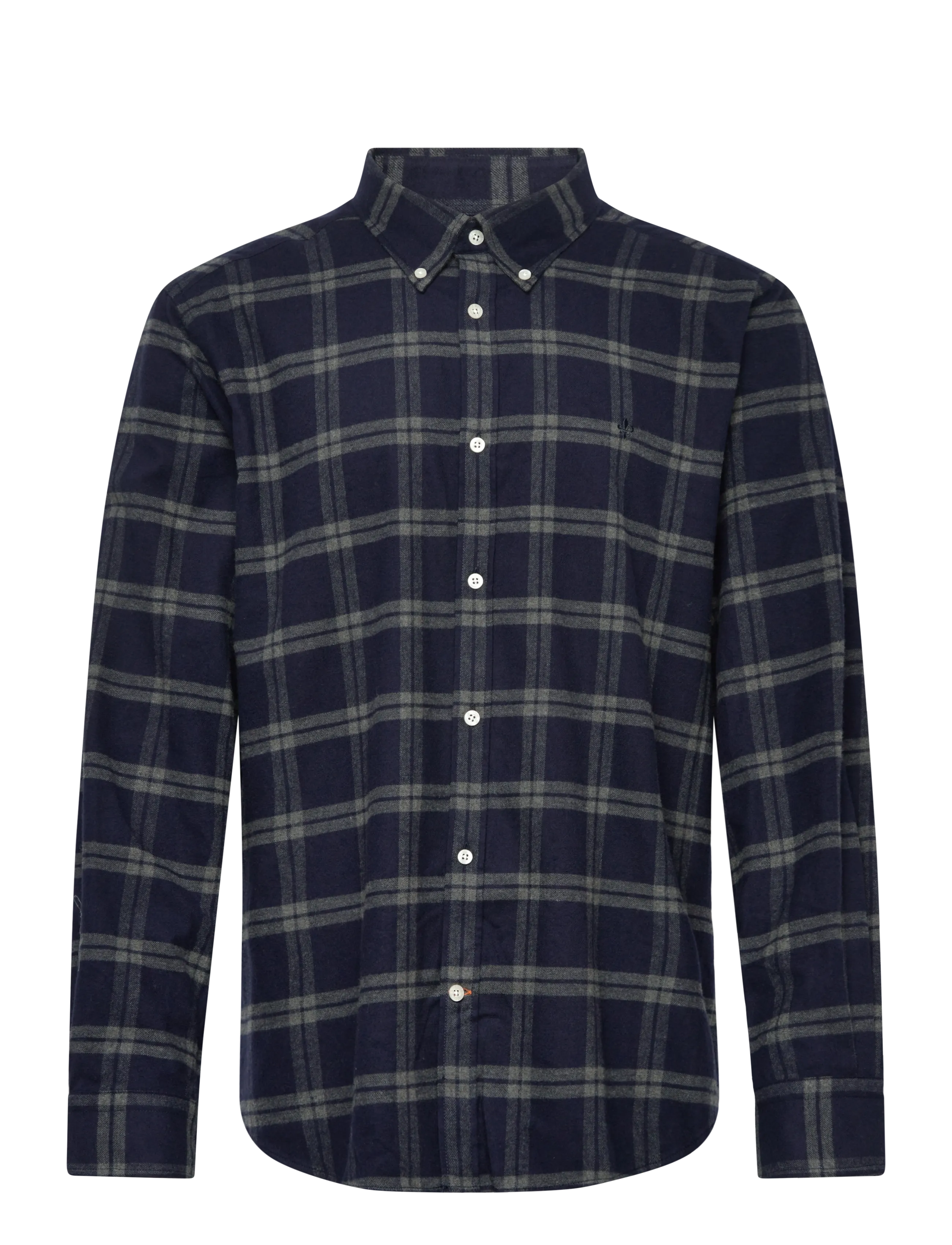 Morris Flannel Tartan Shirt-Classic Fit - Chemises en flanelle - DARK GREY / navy