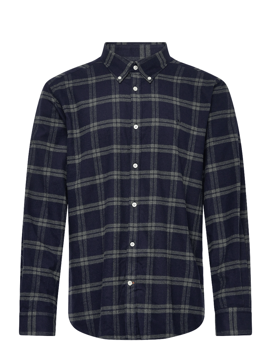Morris - Flannel Tartan Shirt-Classic Fit - flanell-hemden - dark grey - 0