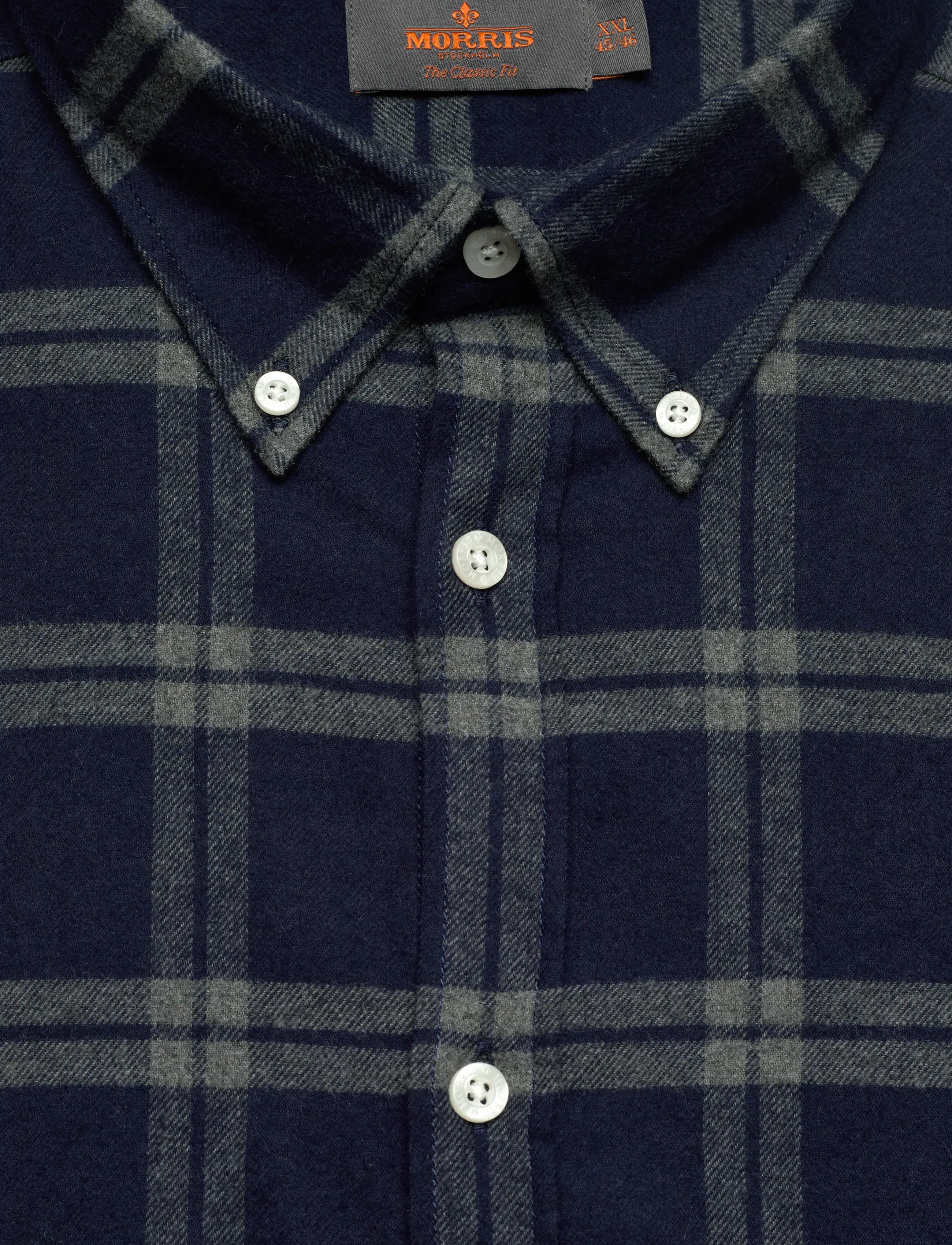 Morris - Flannel Tartan Shirt-Classic Fit - flanell-hemden - dark grey - 2