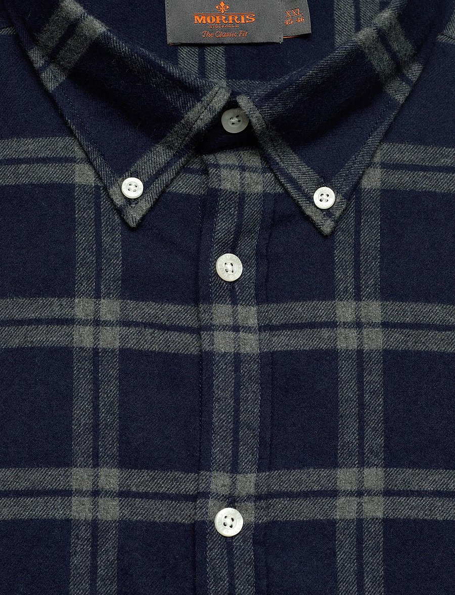 Morris - Flannel Tartan Shirt-Classic Fit - flanell-hemden - dark grey - 2