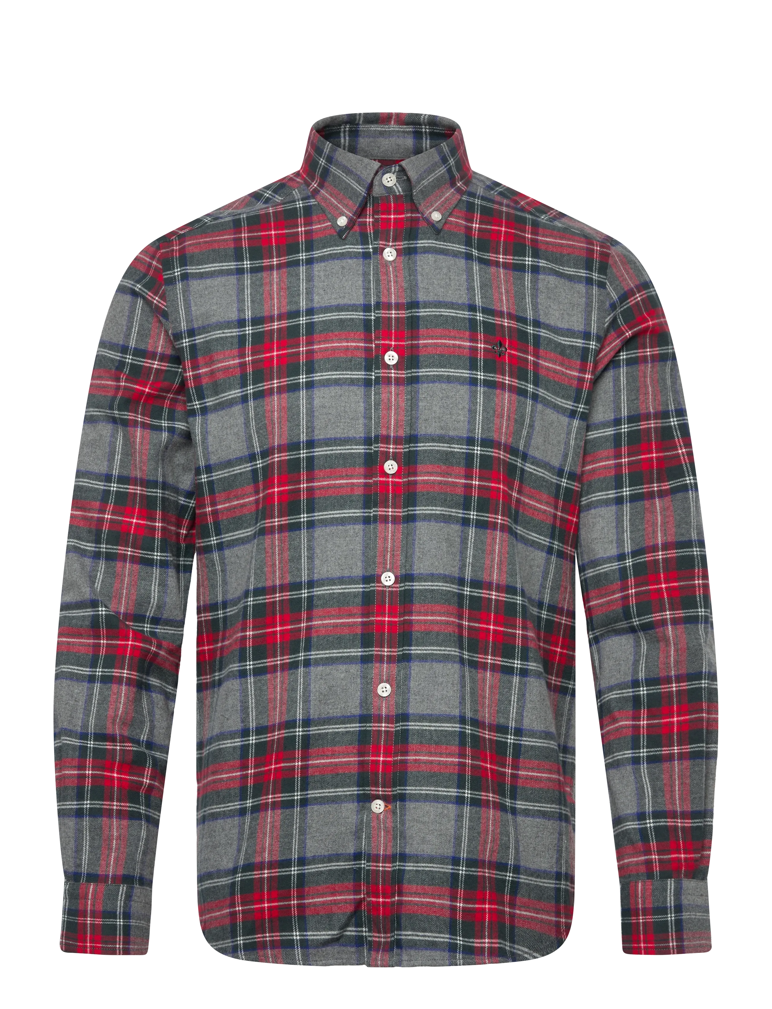 Morris Flannel Tartan Shirt-Classic Fit - Clothing - GREY / multi
