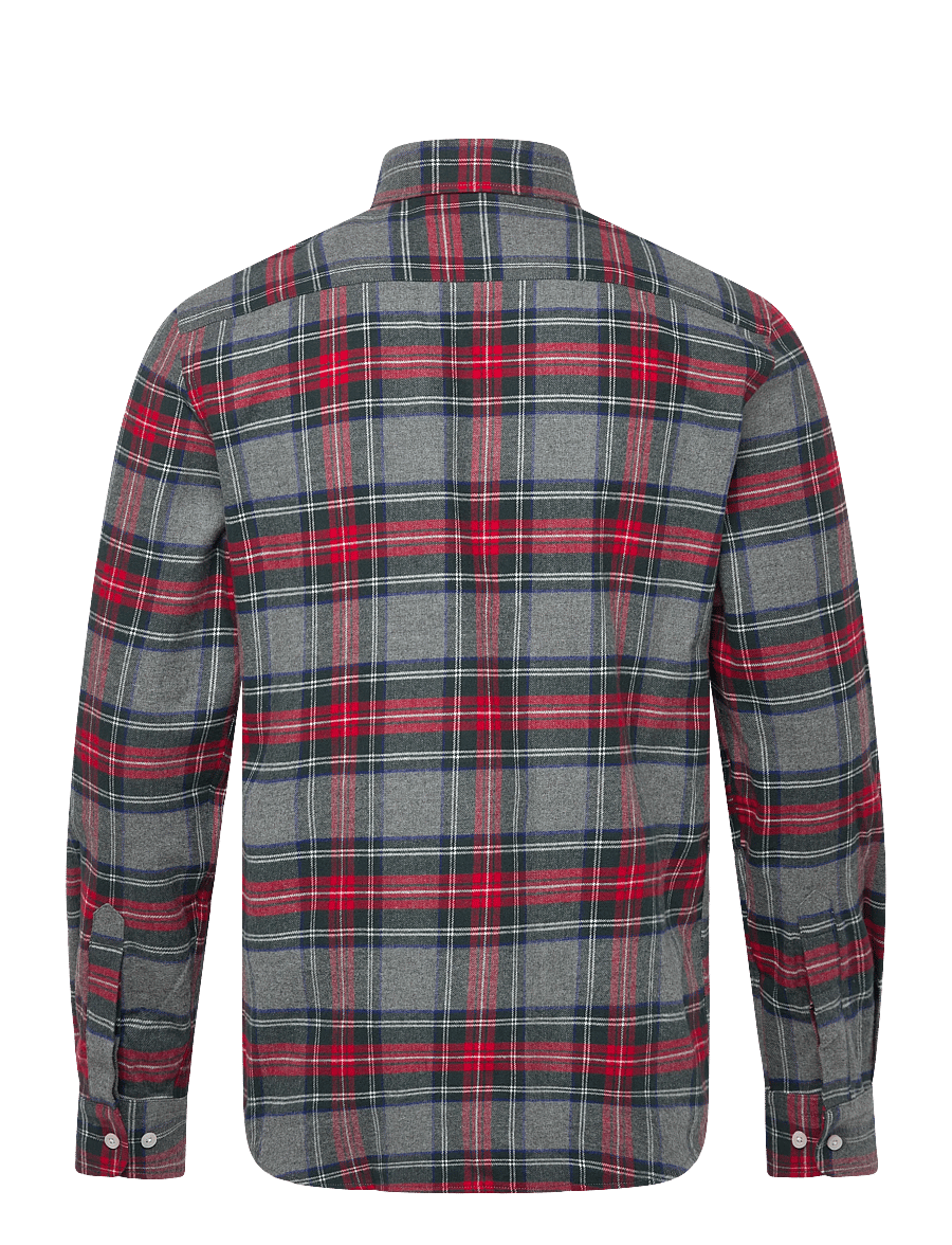 Morris - Flannel Tartan Shirt-Classic Fit - flanellskjortor - grey - 1