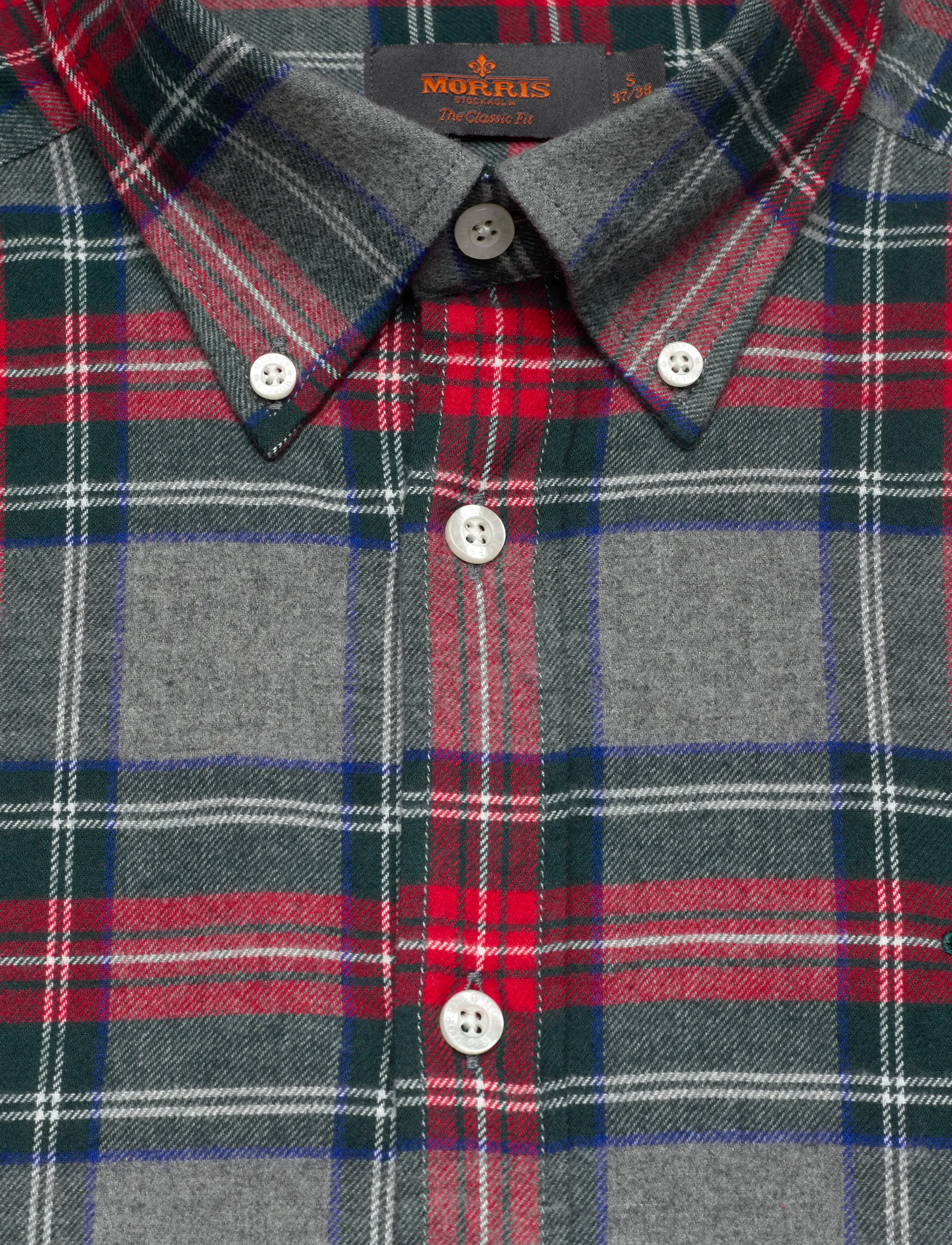 Morris - Flannel Tartan Shirt-Classic Fit - flannel-skjorter - grey - 2