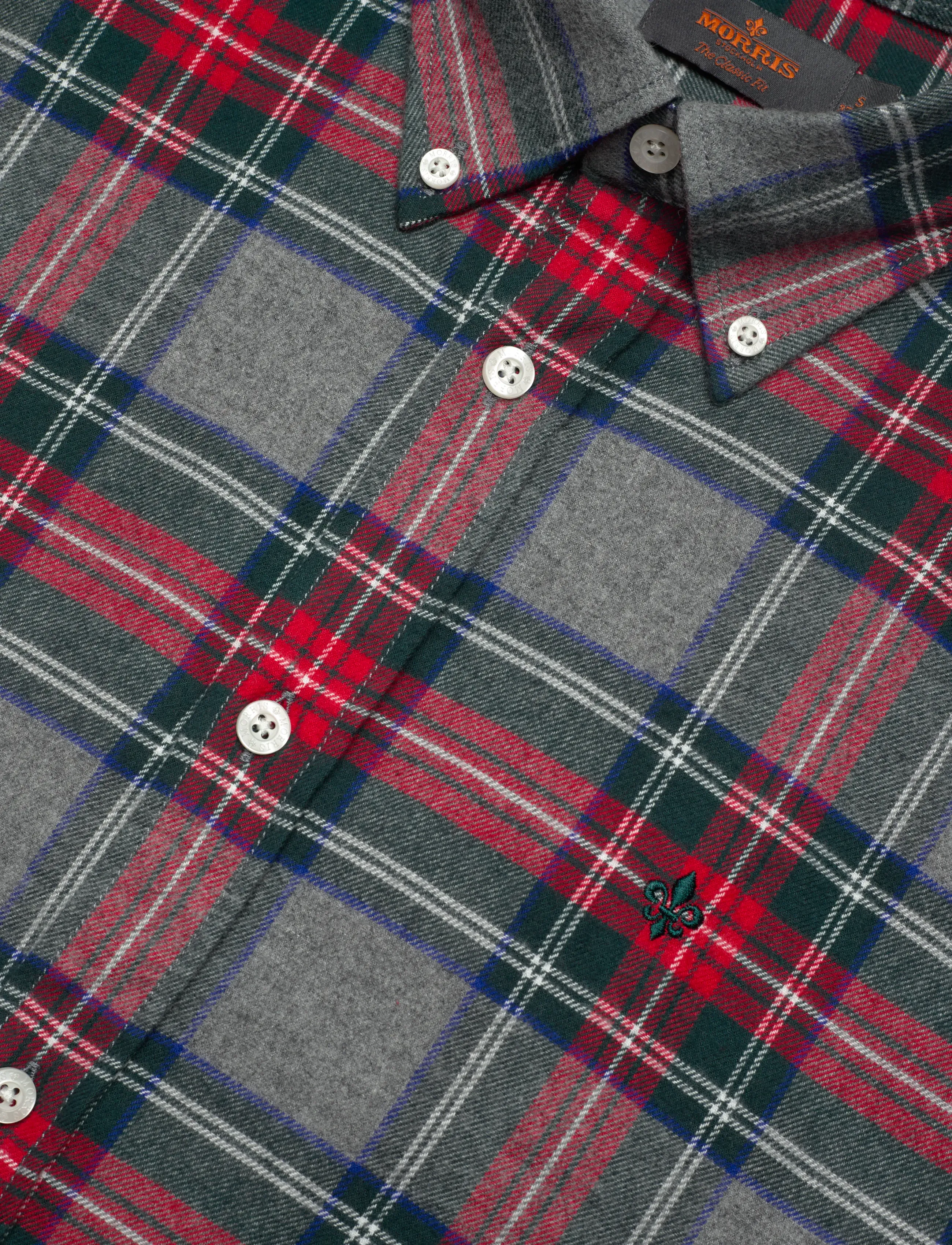 Morris - Flannel Tartan Shirt-Classic Fit - flannel-skjorter - grey - 3