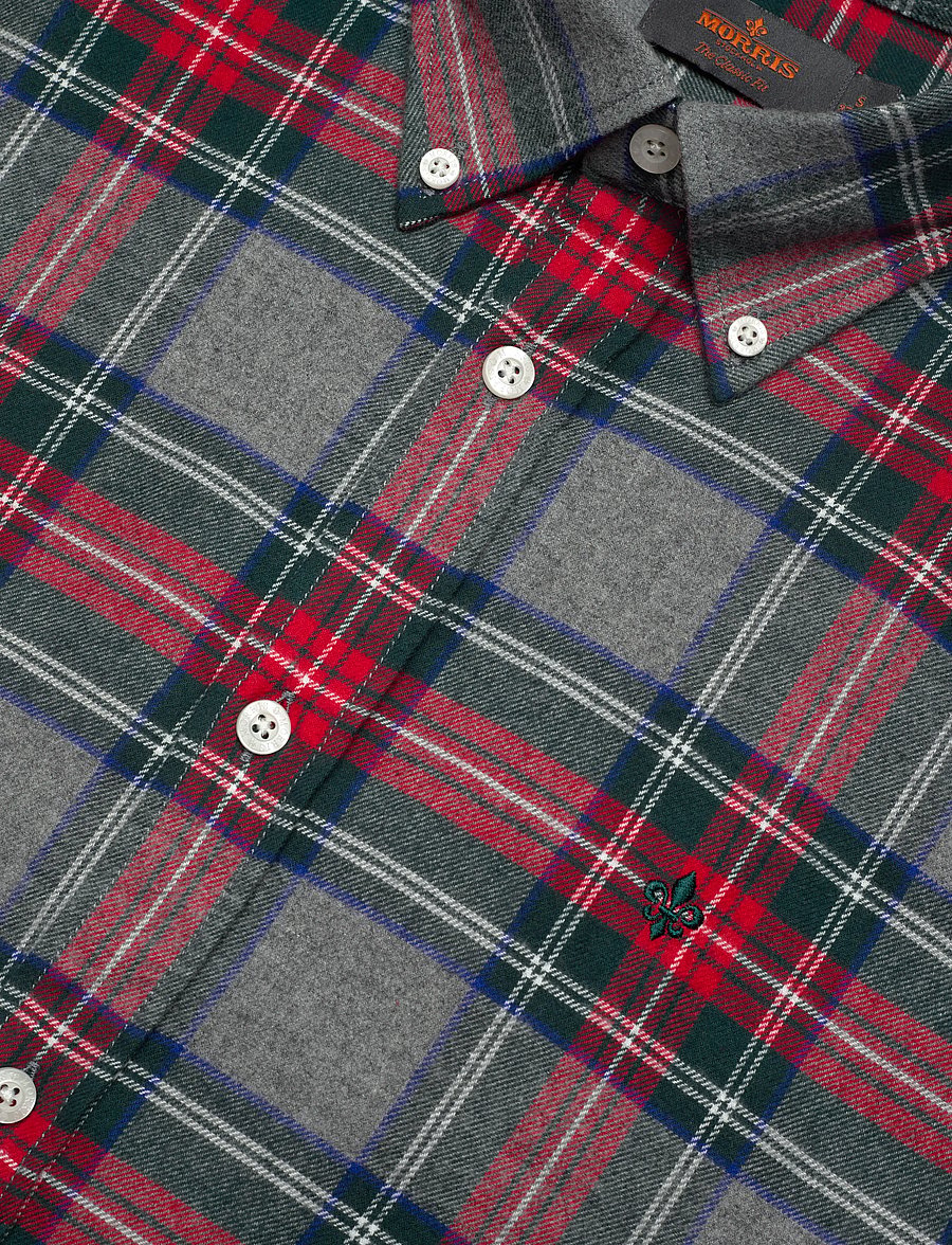 Morris - Flannel Tartan Shirt-Classic Fit - flanellskjortor - grey - 3
