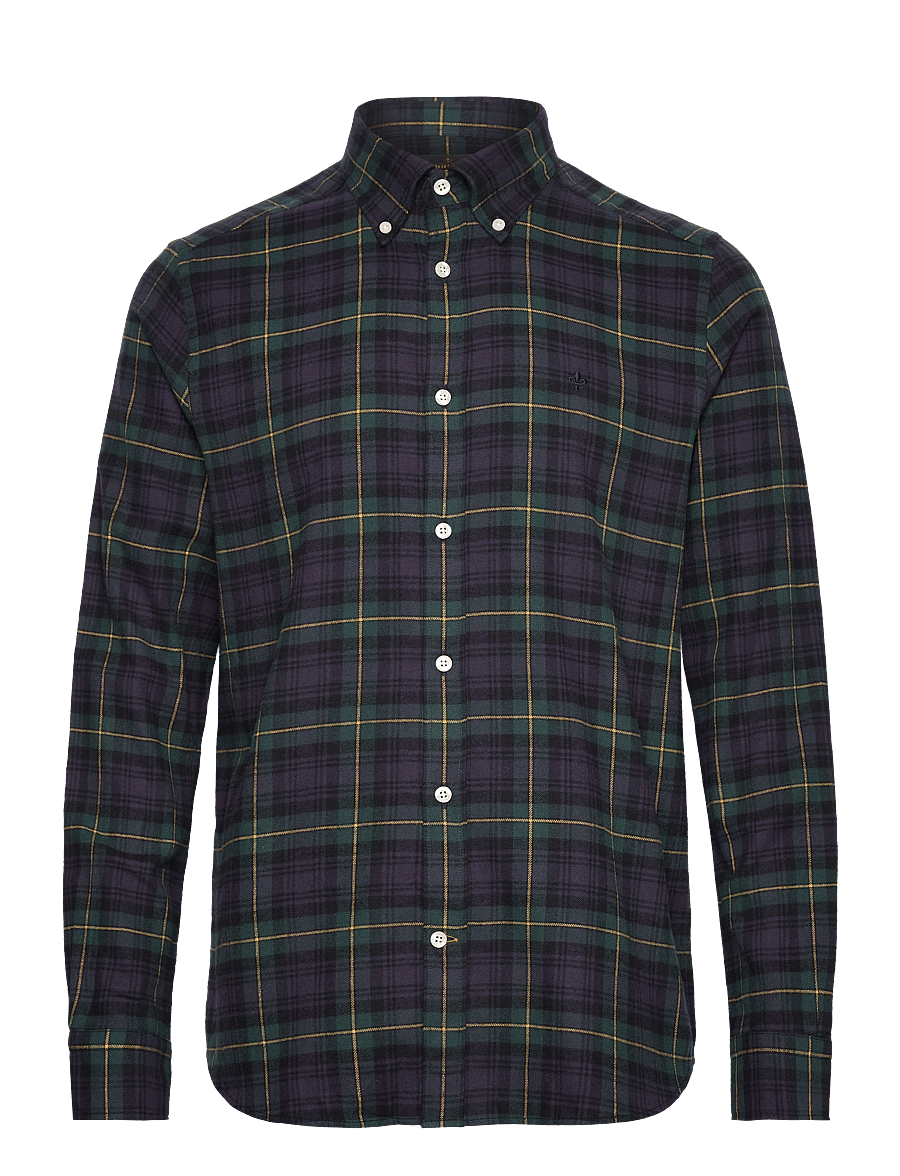Morris - Flannel Tartan Shirt-Classic Fit - flanellskjortor - navy - 0