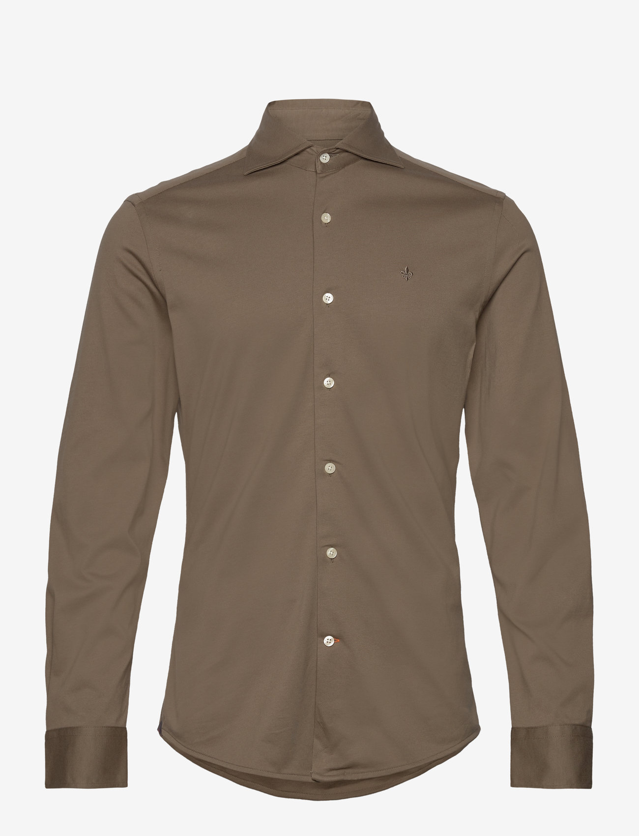 Morris - Dressed Jersey Shirt-Slim Fit - basic skjorter - olive - 0
