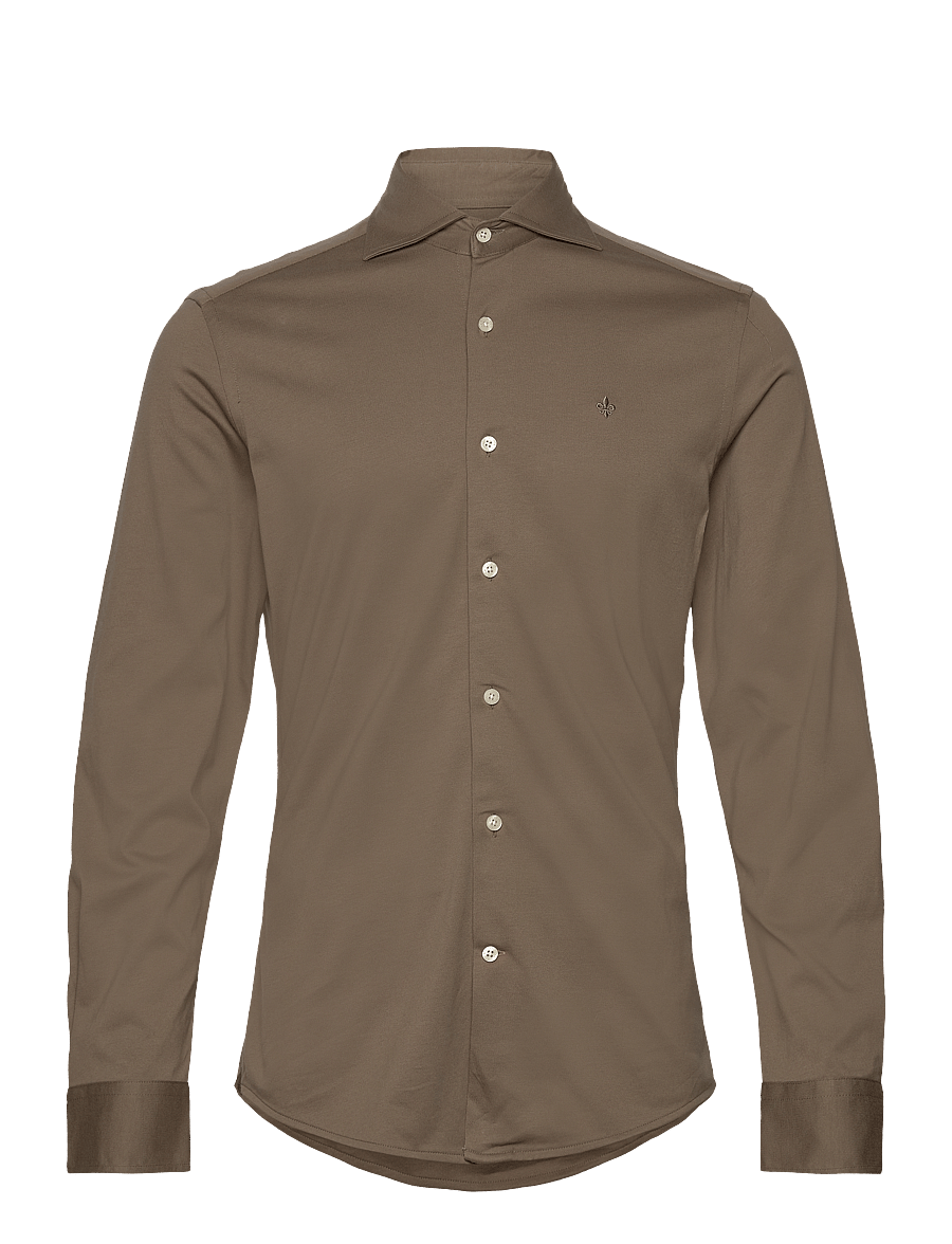 Morris - Dressed Jersey Shirt-Slim Fit - formelle hemden - olive - 0