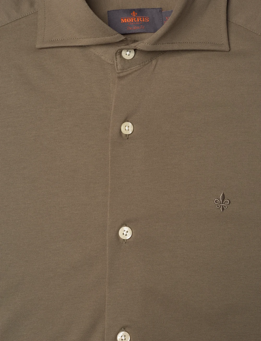 Morris - Dressed Jersey Shirt-Slim Fit - formelle skjorter - olive - 2