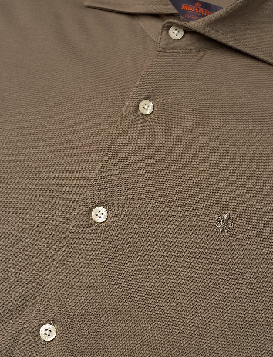 Morris - Dressed Jersey Shirt-Slim Fit - formelle hemden - olive - 3