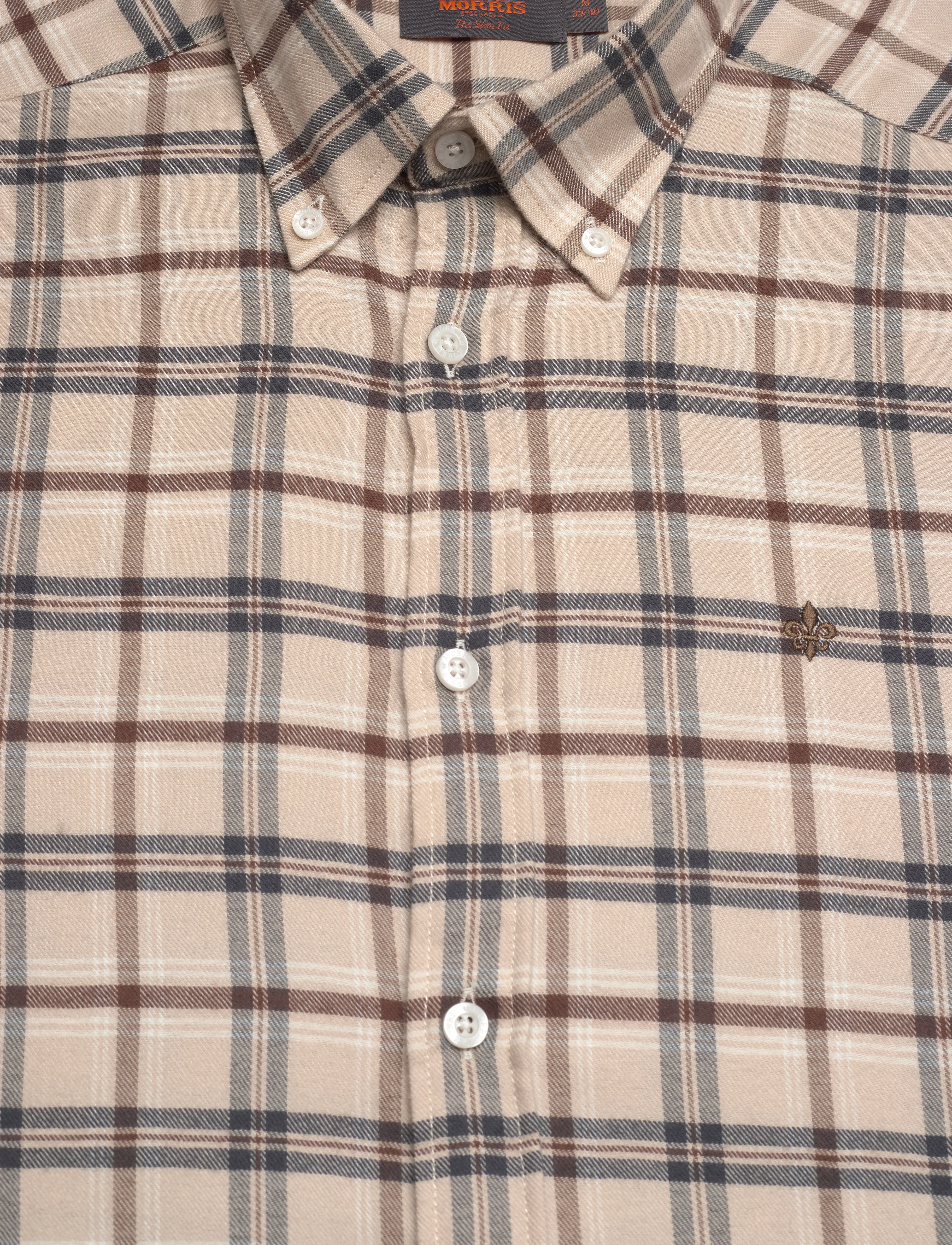 Morris - Soft Check Flannel-Slim Fit - mehed - camel - 2