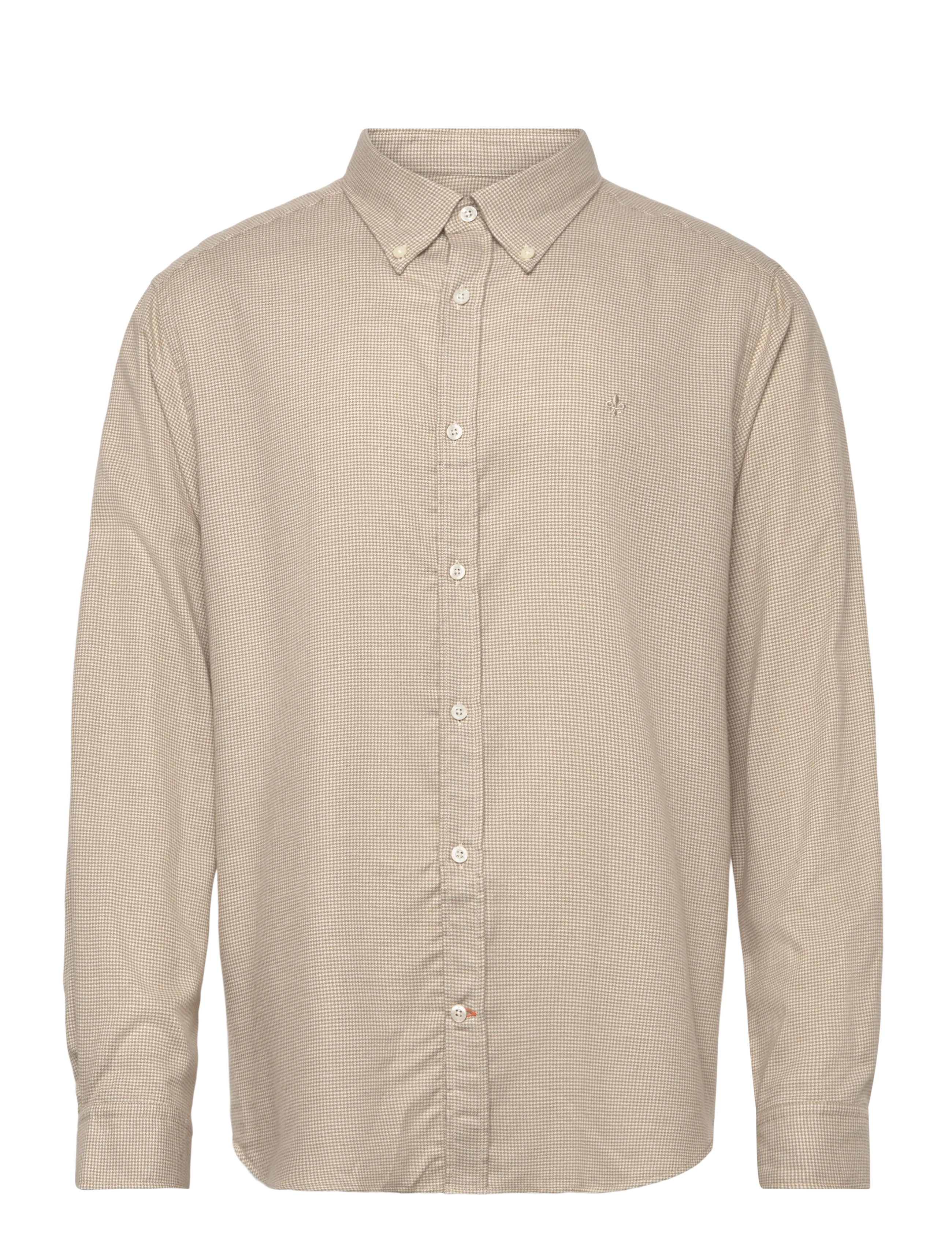 Morris Soft Check Flannel-Slim Fit - Flanellskjortor - KHAKI / beige