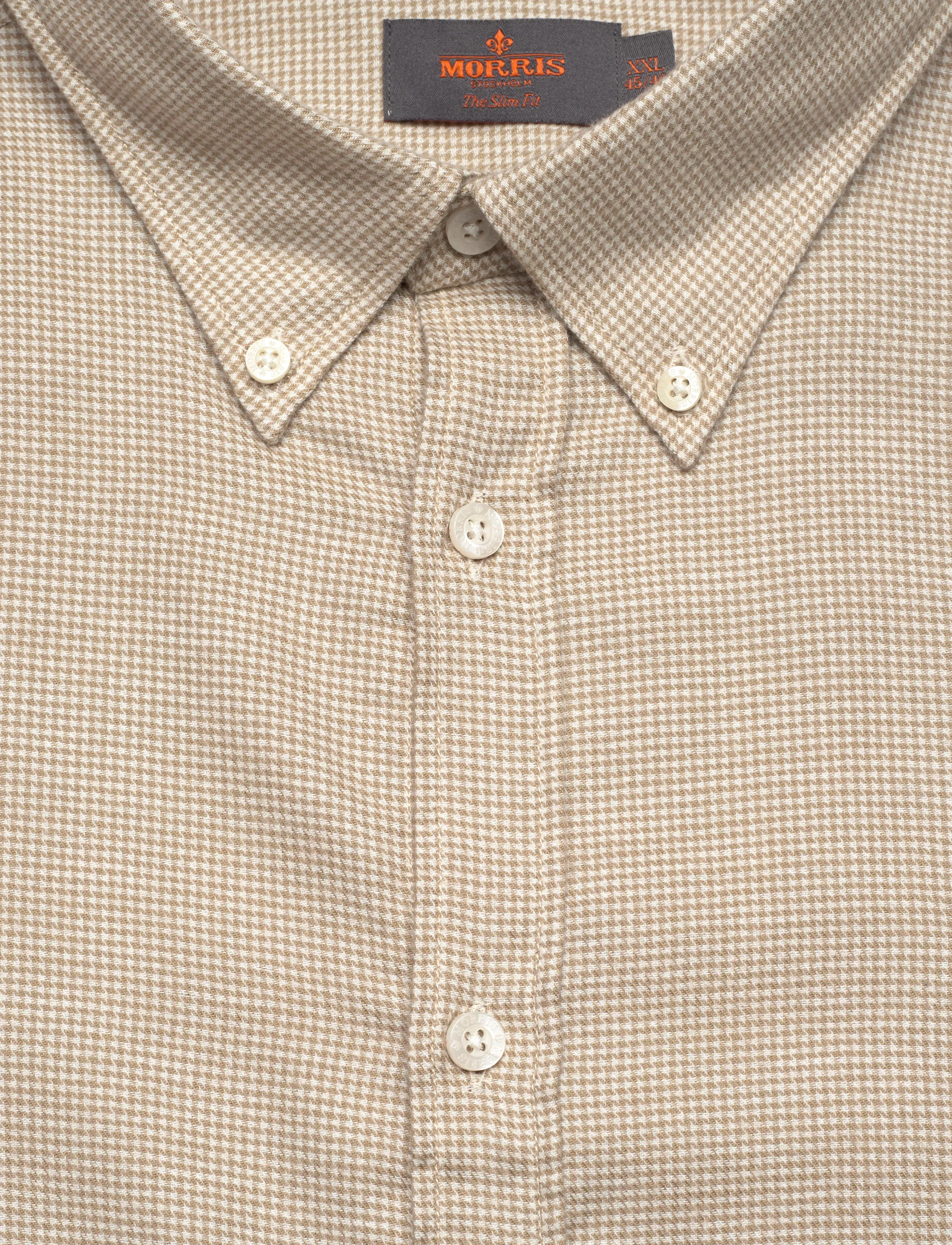 Morris - Soft Check Flannel-Slim Fit - mænd - khaki - 5
