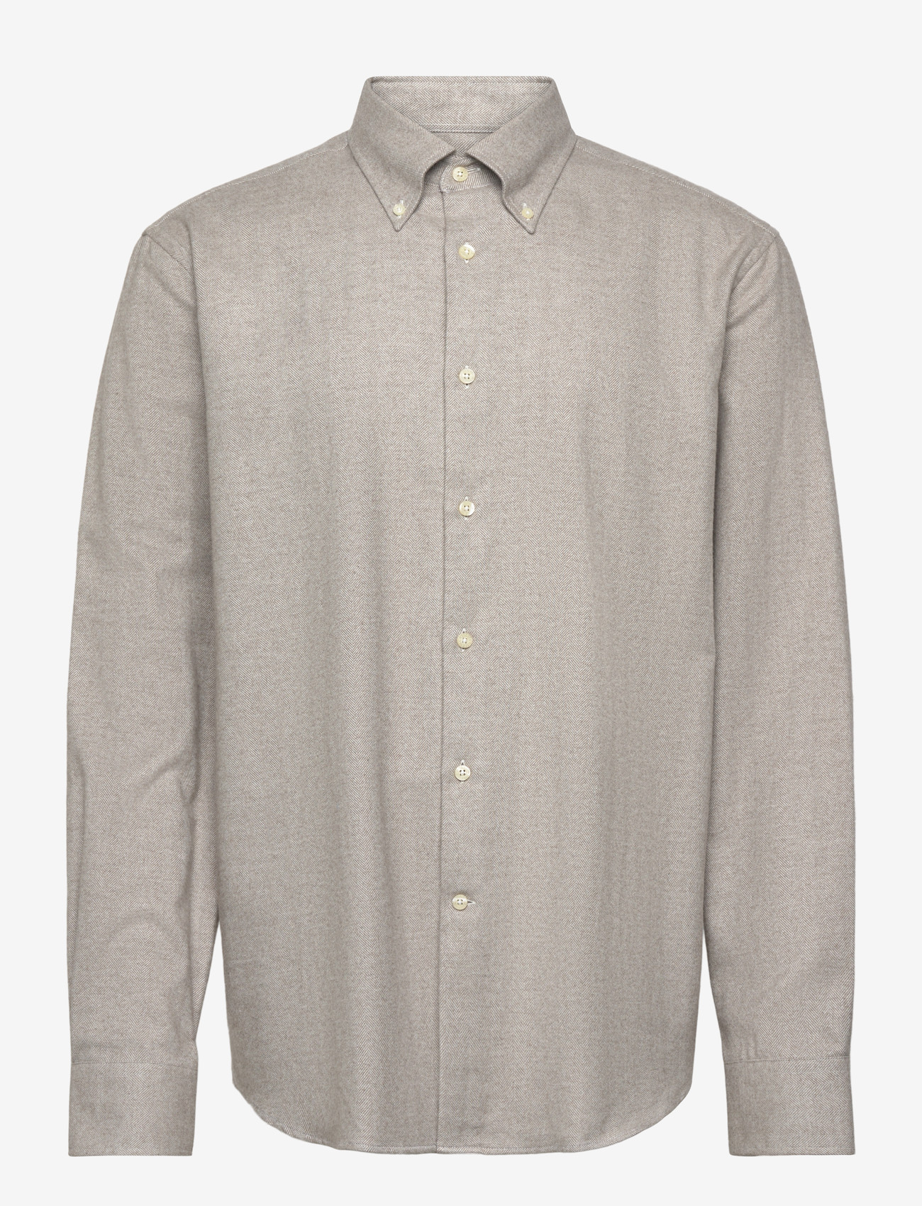Morris - Soft Lama Shirt-Slim Fit - casual skjorter - khaki - 1