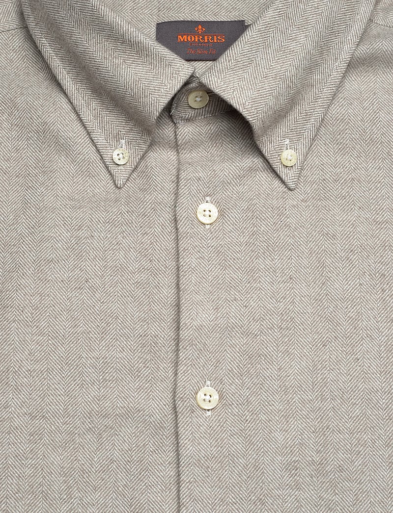 Morris - Soft Lama Shirt-Slim Fit - casual skjorter - khaki - 5