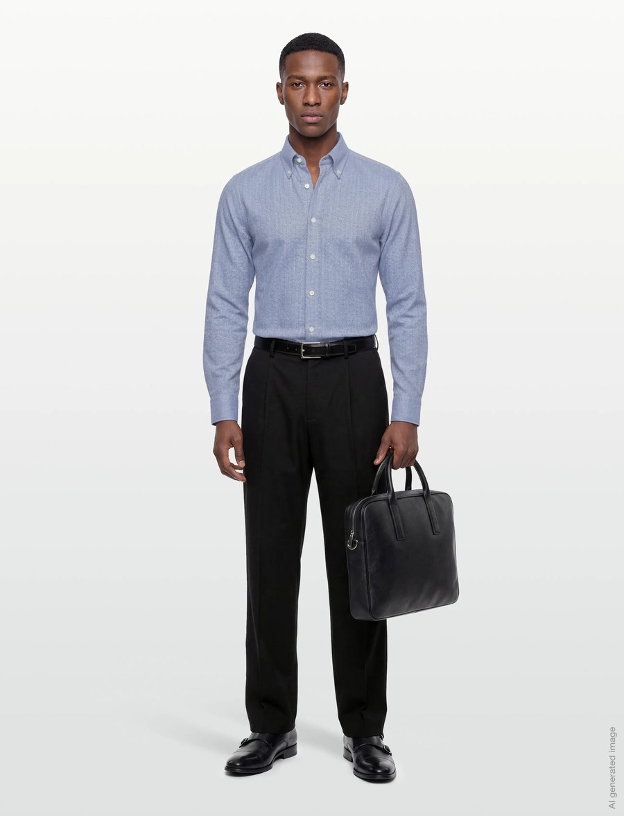 Morris - Soft Lama Shirt-Slim Fit - casual hemden - light blue - 0