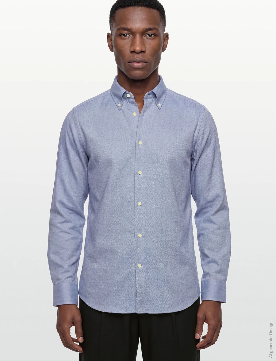 Morris - Soft Lama Shirt-Slim Fit - casual hemden - light blue - 3
