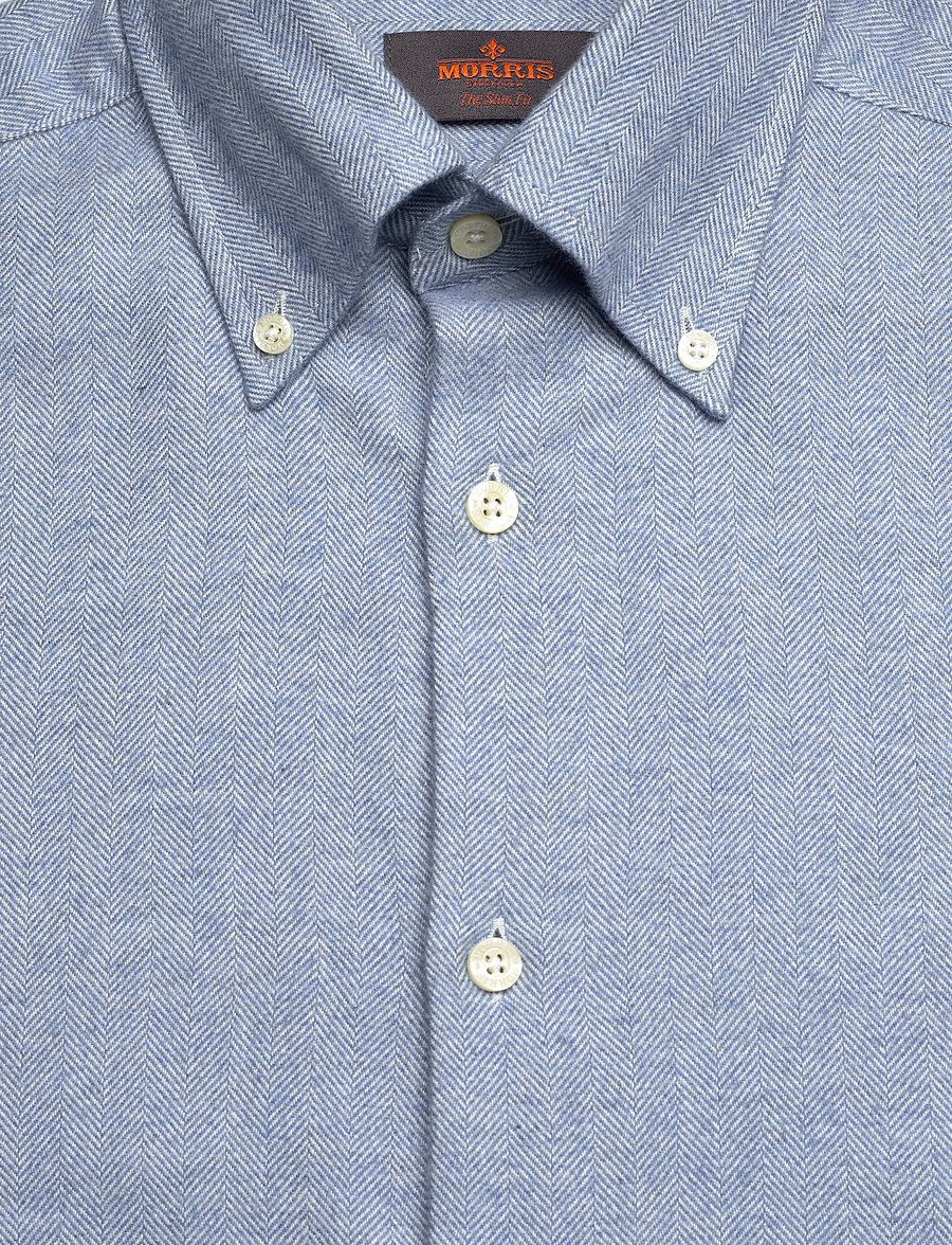 Morris - Soft Lama Shirt-Slim Fit - casual hemden - light blue - 5