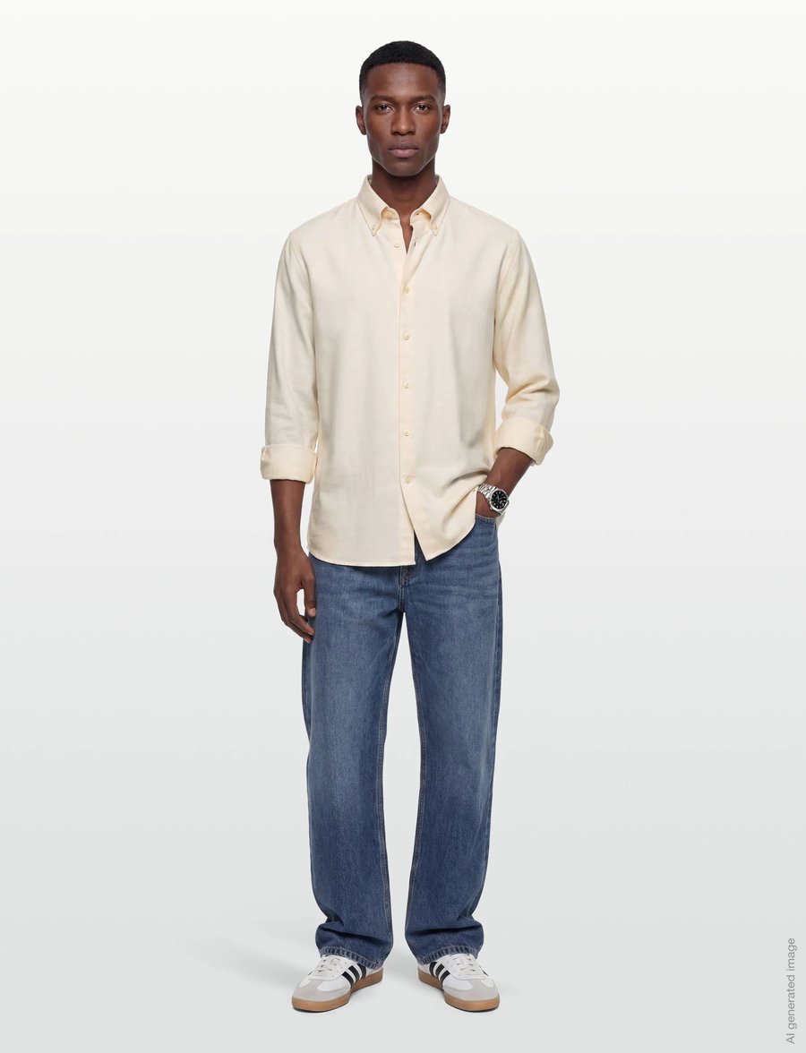 Morris - Soft Lama Shirt-Slim Fit - casual hemden - off white - 0