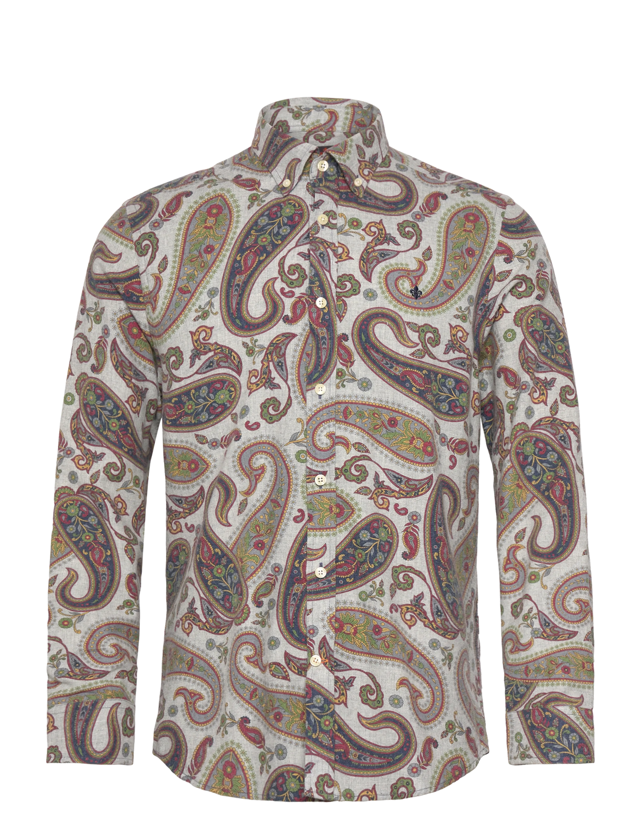 Morris Flannel Paisley Shirt-Slim Fit - Skjorter - GREY / multi
