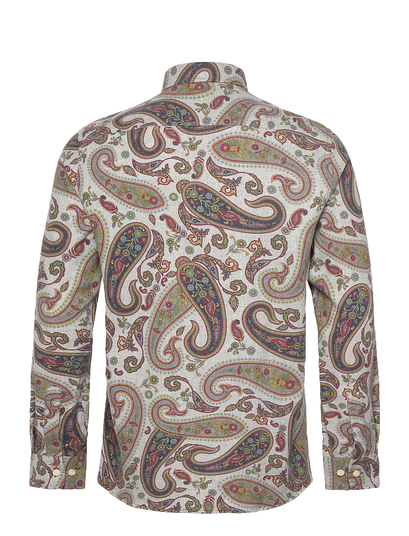 Morris - Flannel Paisley Shirt-Slim Fit - mønstrede skjorter - grey - 1