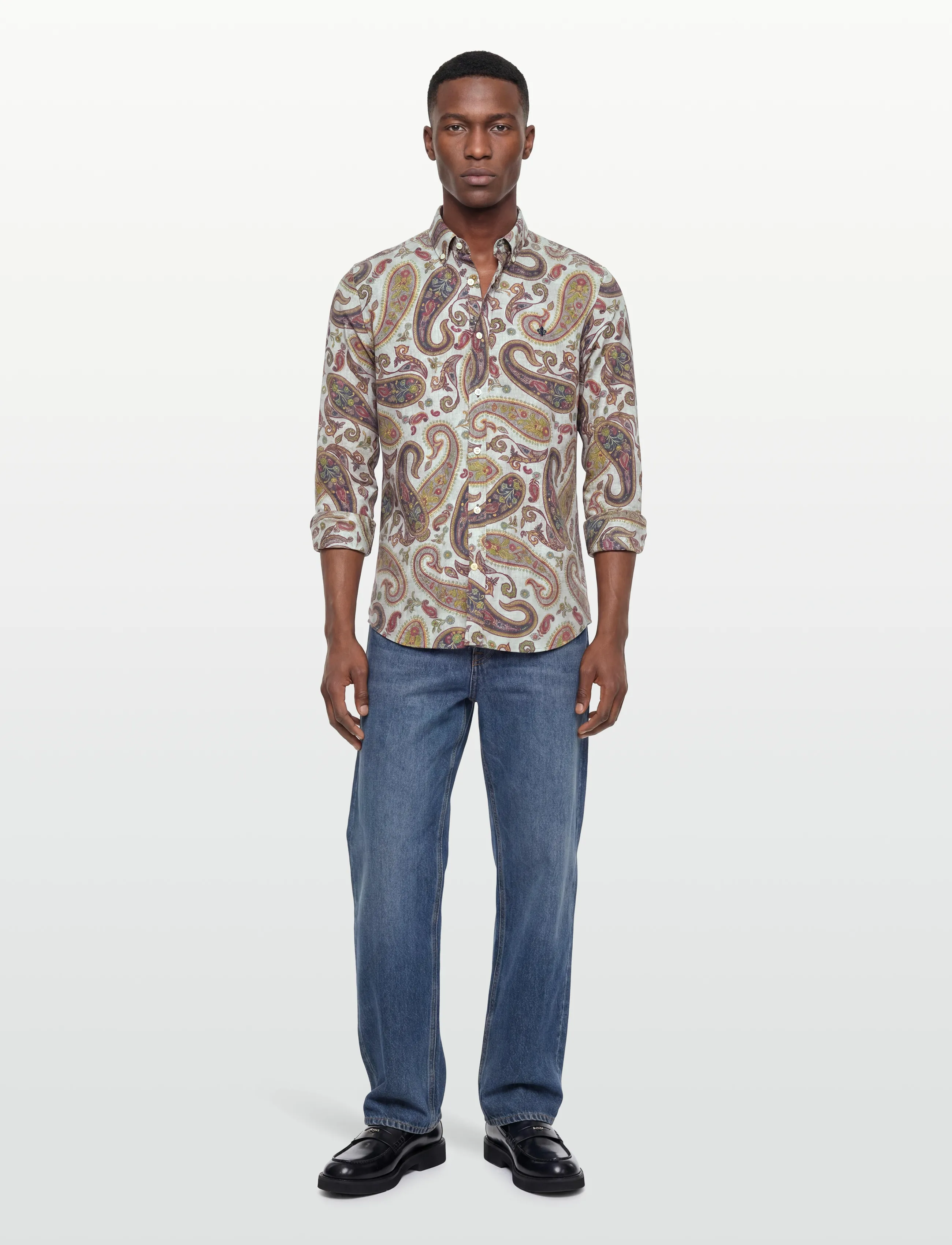 Morris Flannel Paisley Shirt-Slim Fit, L, Multi/patterned, Shirts > Pattern Shirts, Herre