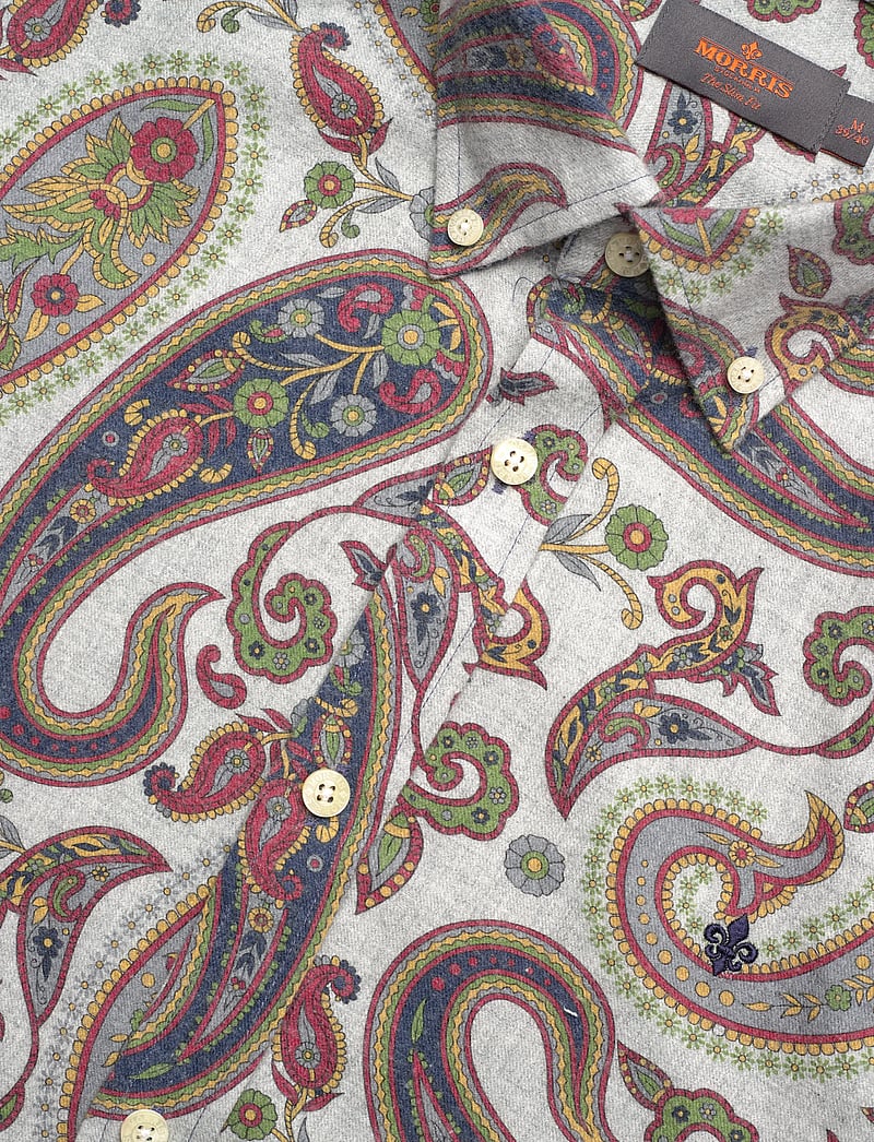 Morris - Flannel Paisley Shirt-Slim Fit - mønstrede skjorter - grey - 3