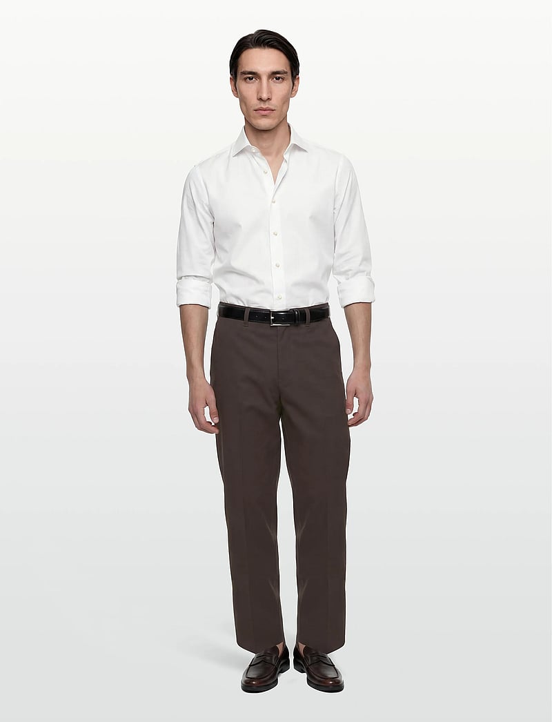 Morris - Morris Twill Shirt - formele overhemden - white - 0