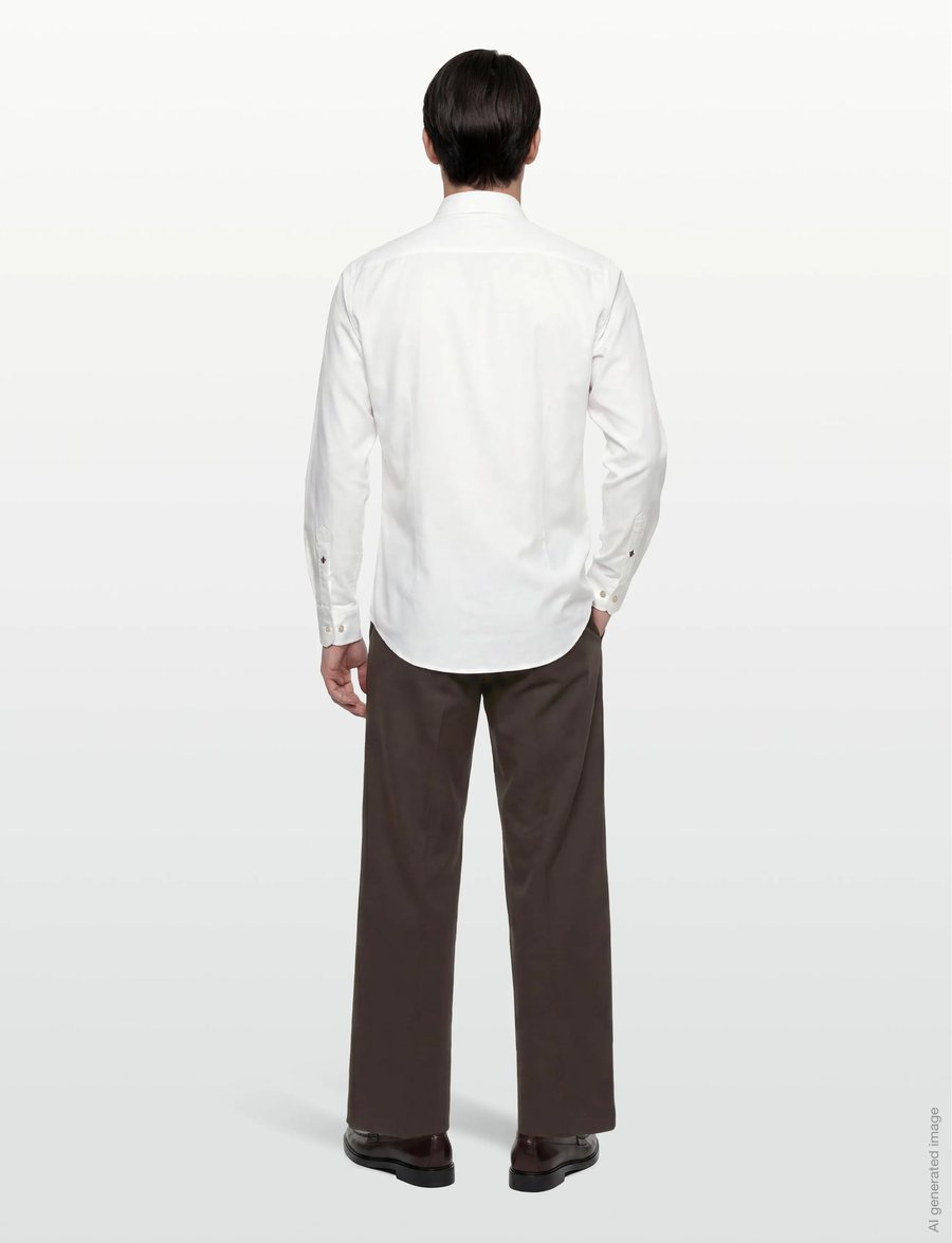 Morris - Morris Twill Shirt - formelle hemden - white - 4