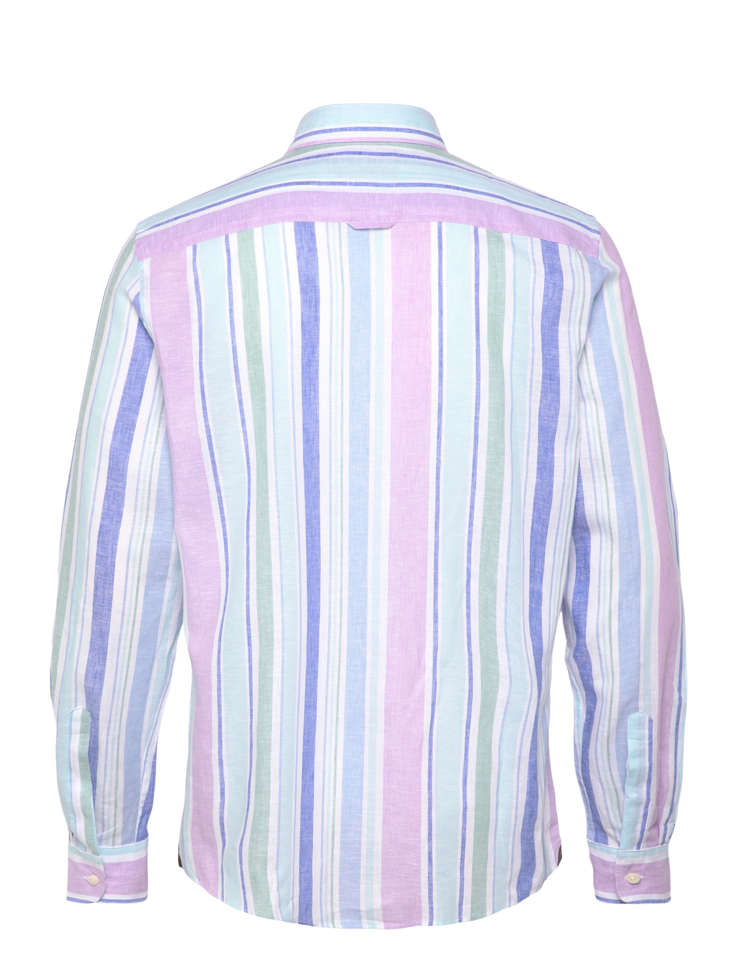 Morris - Happy Linen Stripe Shirt-Classic Fit - chemises à rayures - turquoise - 1