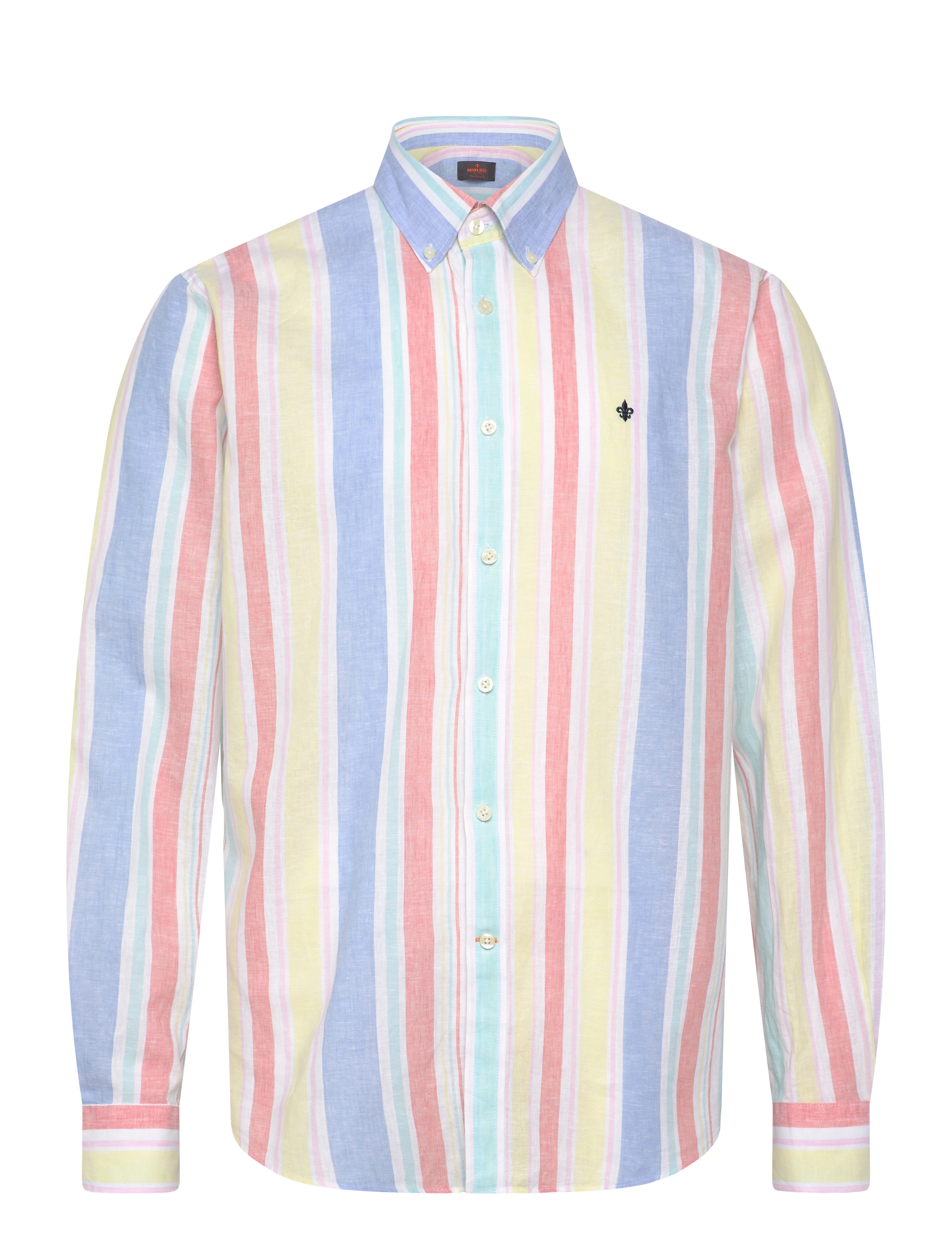 Morris Happy Linen Stripe Shirt-Classic Fit - Deals - YELLOW / yellow