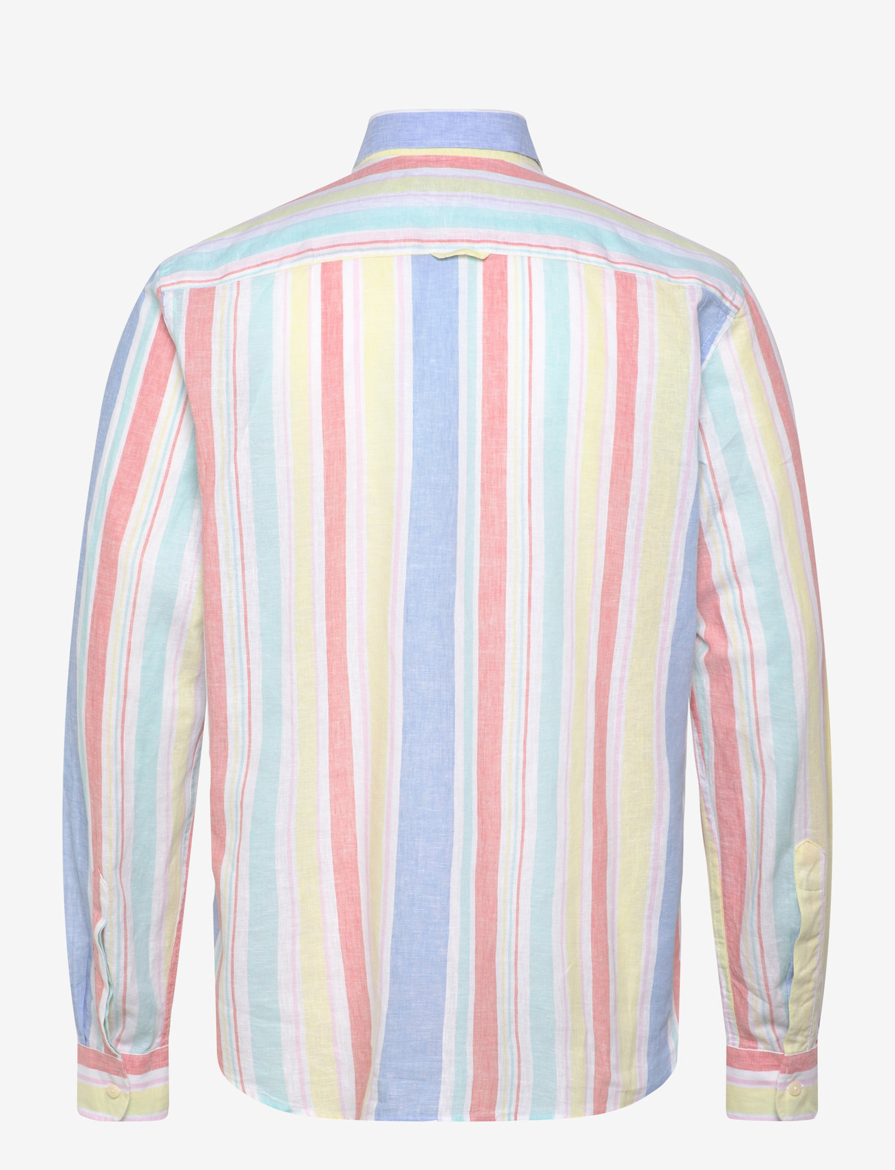 Morris - Happy Linen Stripe Shirt-Classic Fit - randiga skjortor - yellow - 1