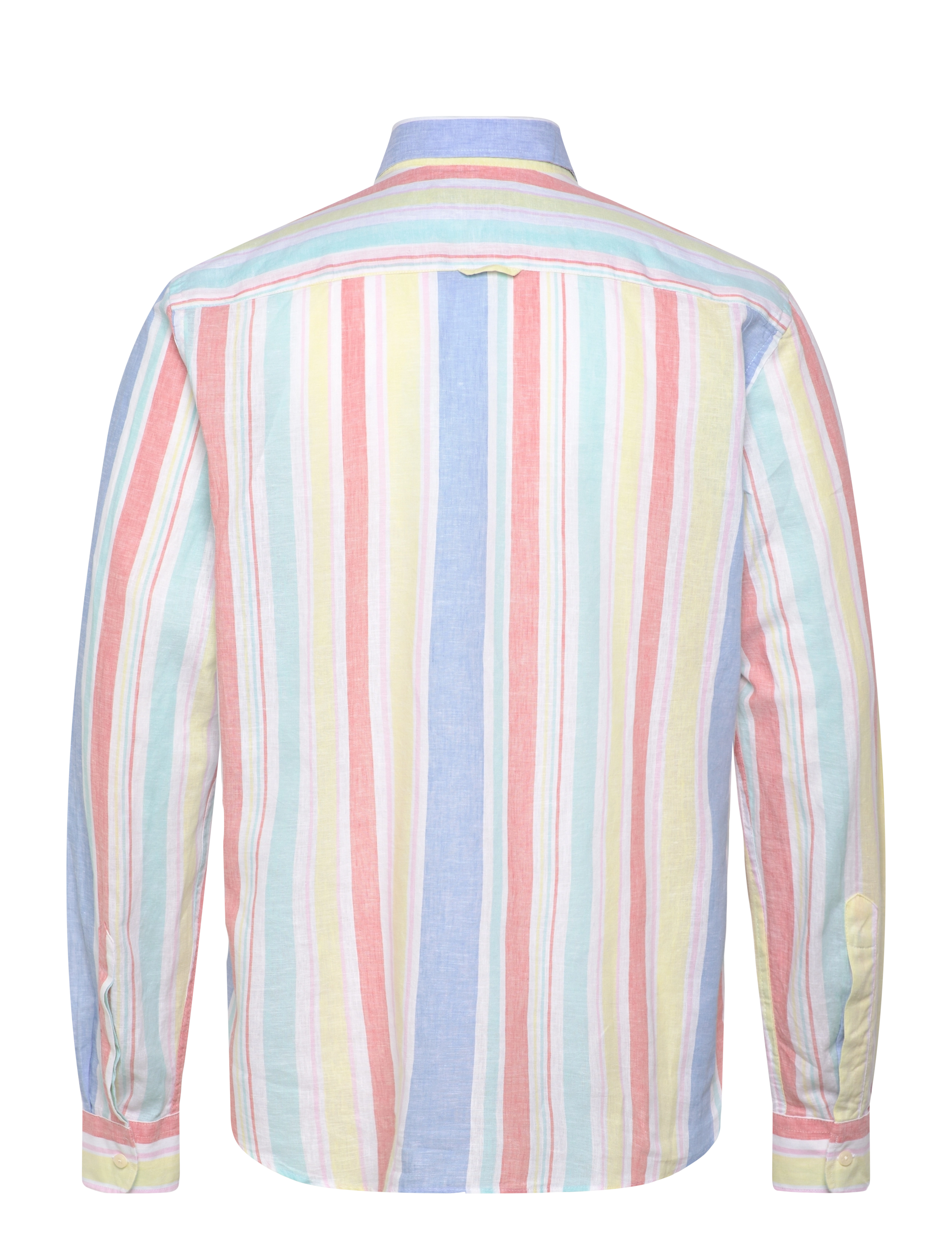 Morris - Happy Linen Stripe Shirt-Classic Fit - triibulised särgid - yellow - 1