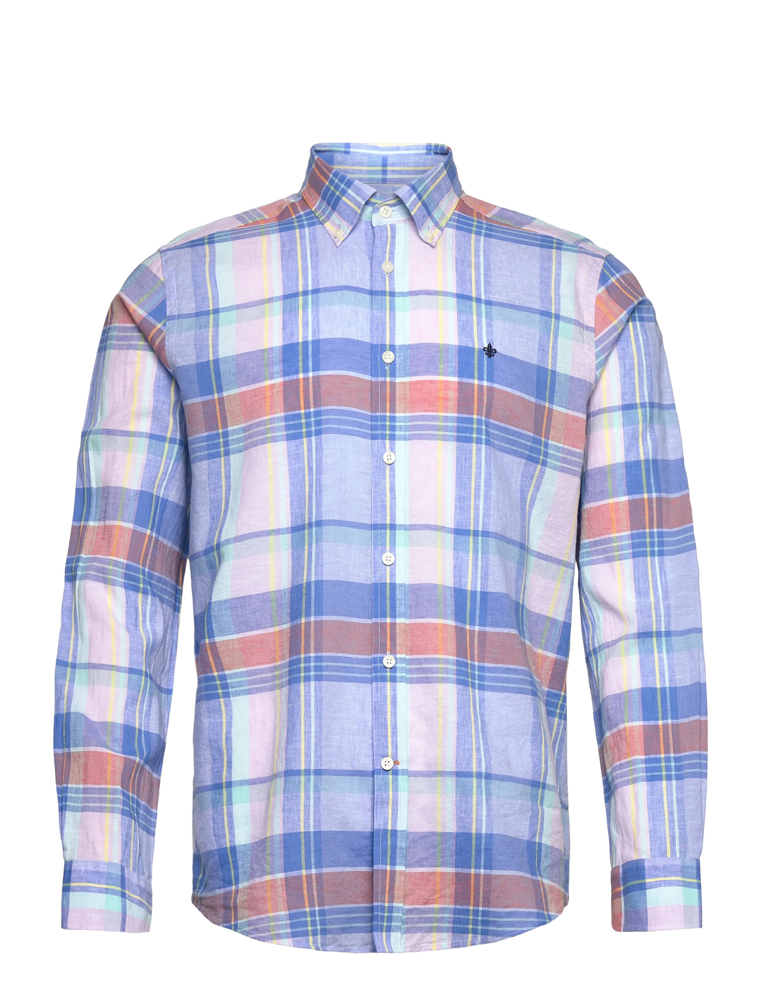 Morris Happy Linen Check Shirt-Classic Fit, S, Multi/patterned, Skjorter > Afslappet Shirts, Herre