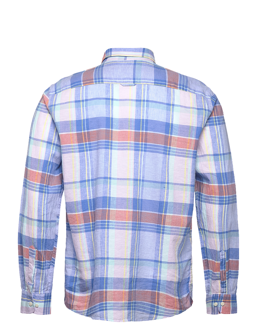 Morris - Happy Linen Check Shirt-Classic Fit - chemises à carreaux - light blue - 1