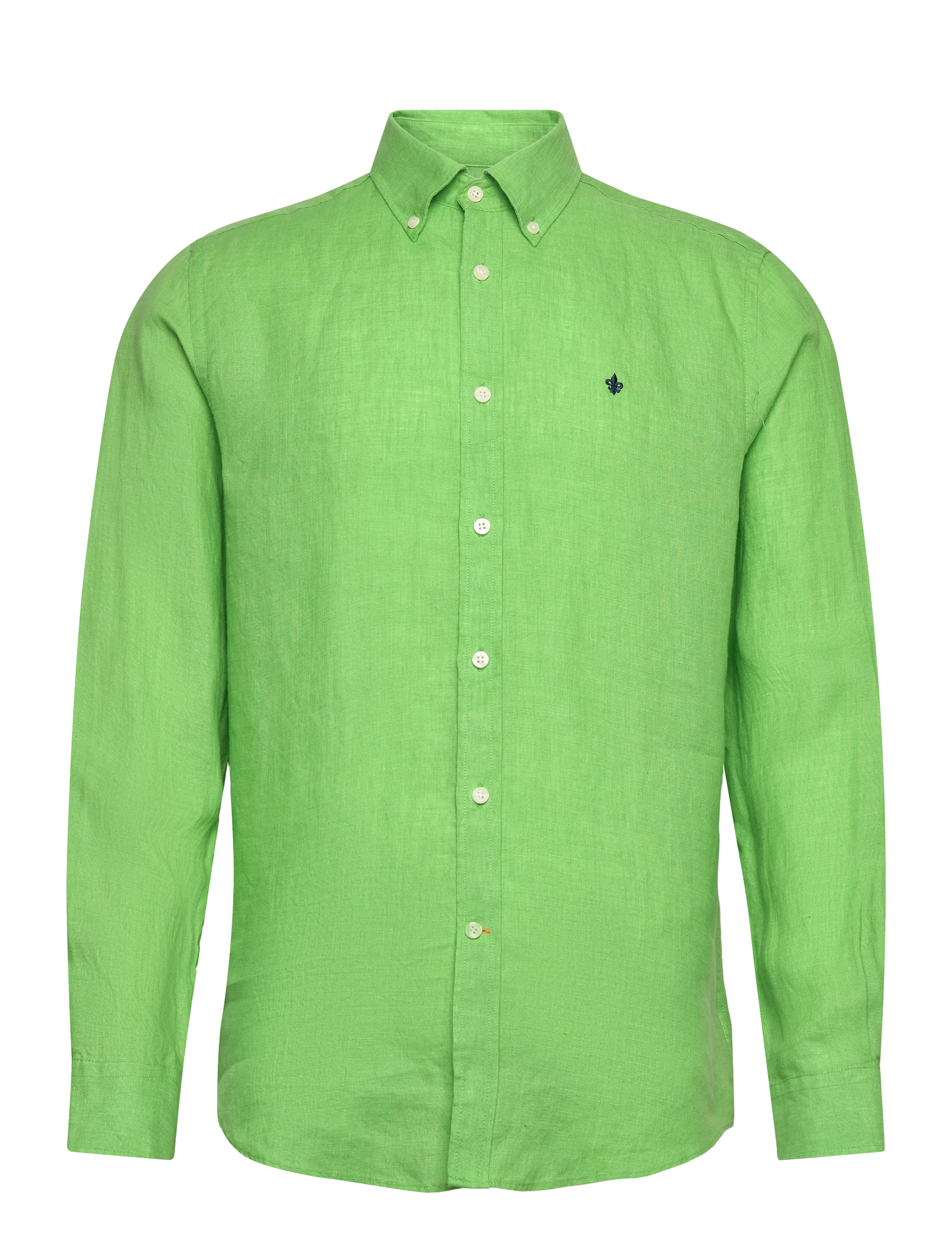 Douglas Linen Shirt-Classic Fit - GREEN