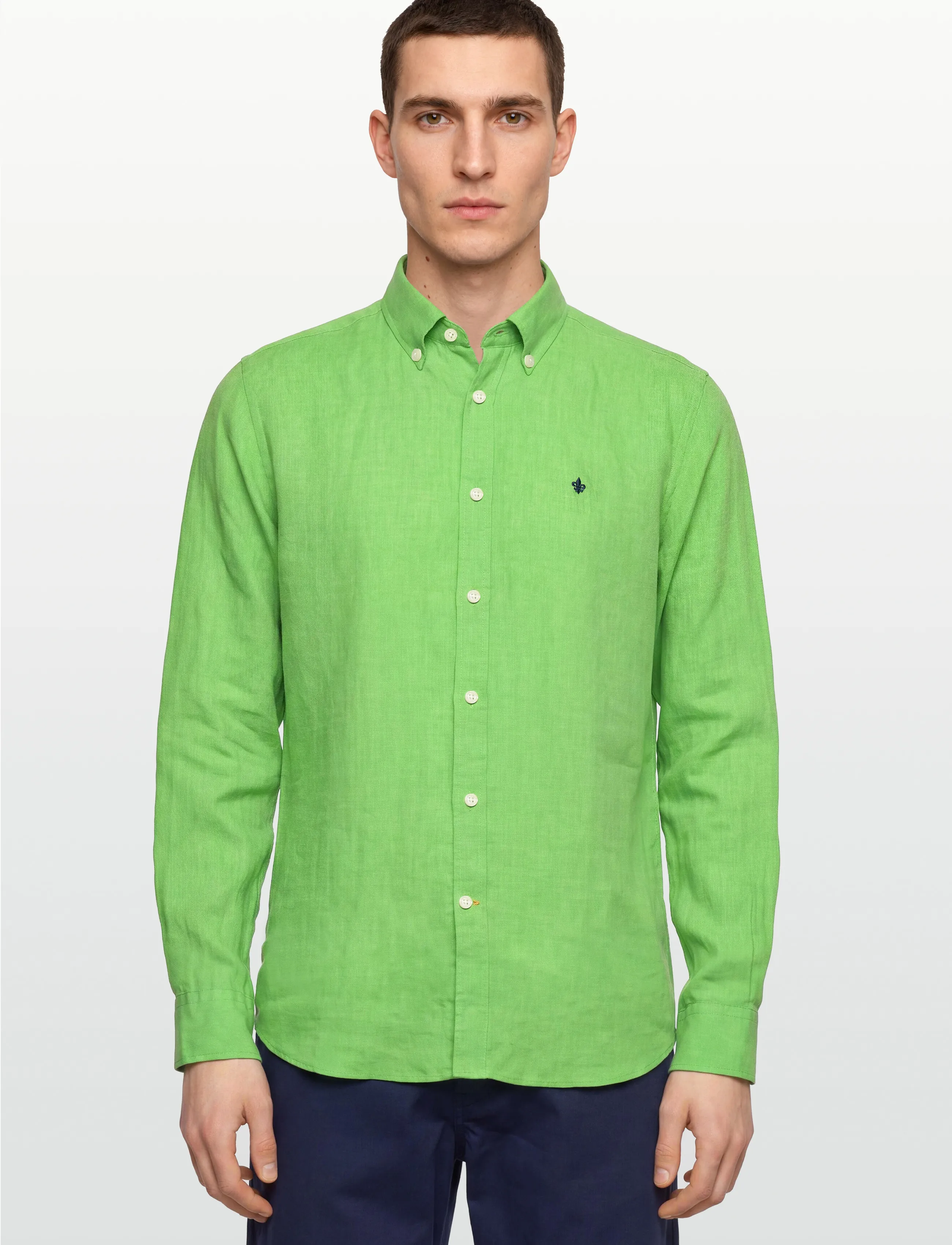 Morris - Douglas Linen Shirt-Classic Fit - linneskjortor - green - 3