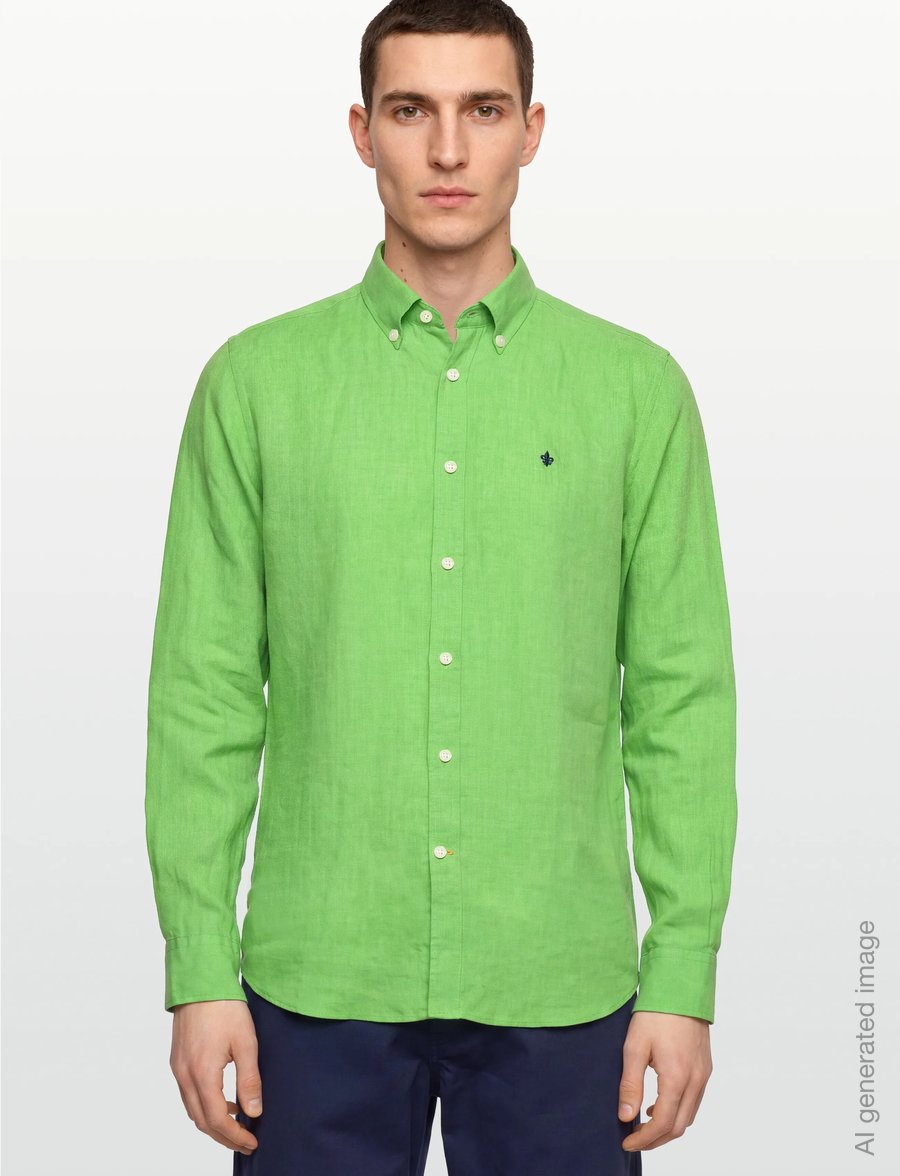 Morris - Douglas Linen Shirt-Classic Fit - leinenhemden - green - 3