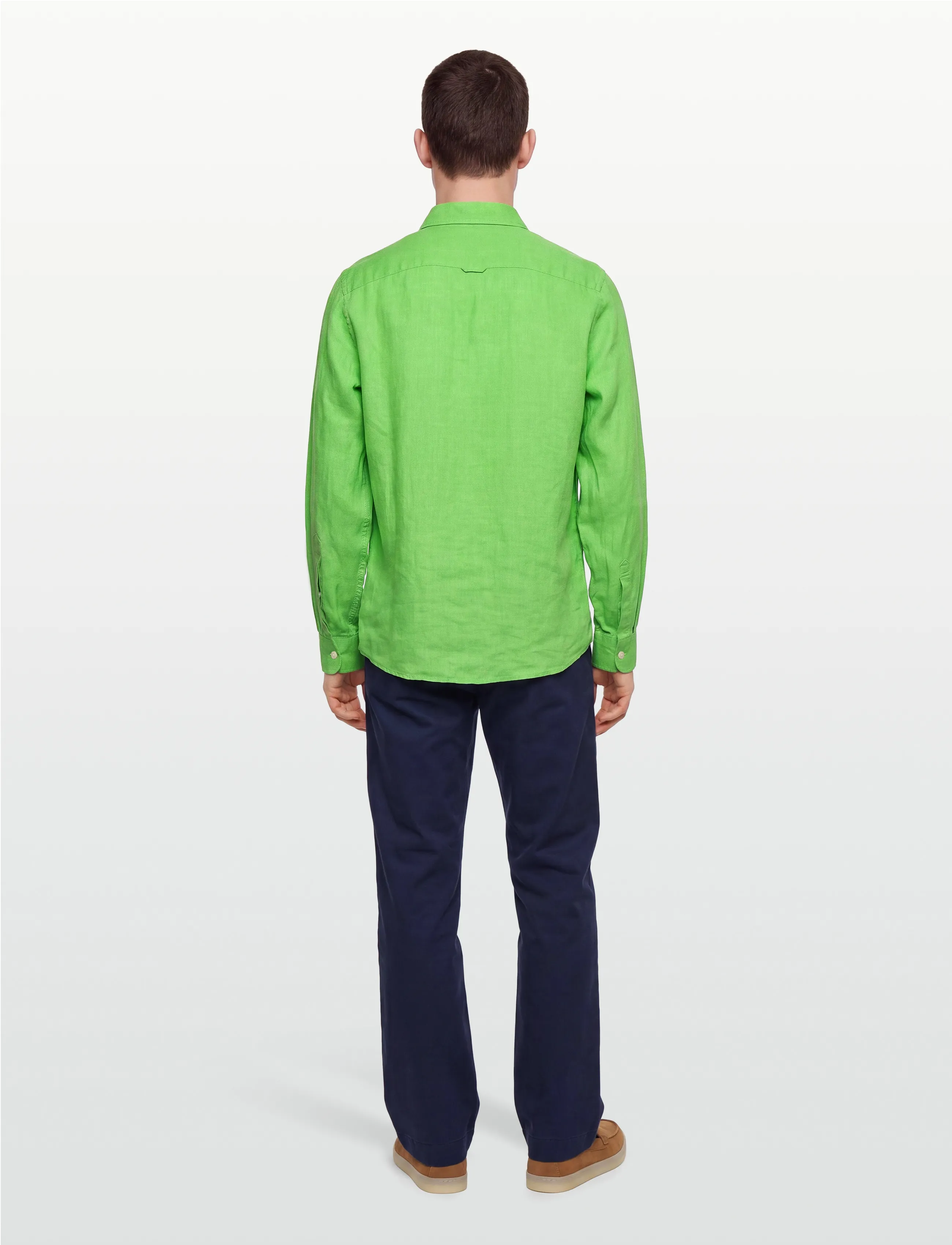 Morris - Douglas Linen Shirt-Classic Fit - linneskjortor - green - 4