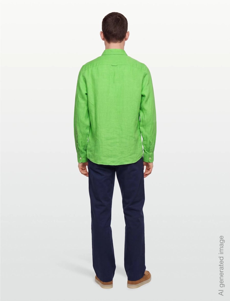 Morris - Douglas Linen Shirt-Classic Fit - leinenhemden - green - 4